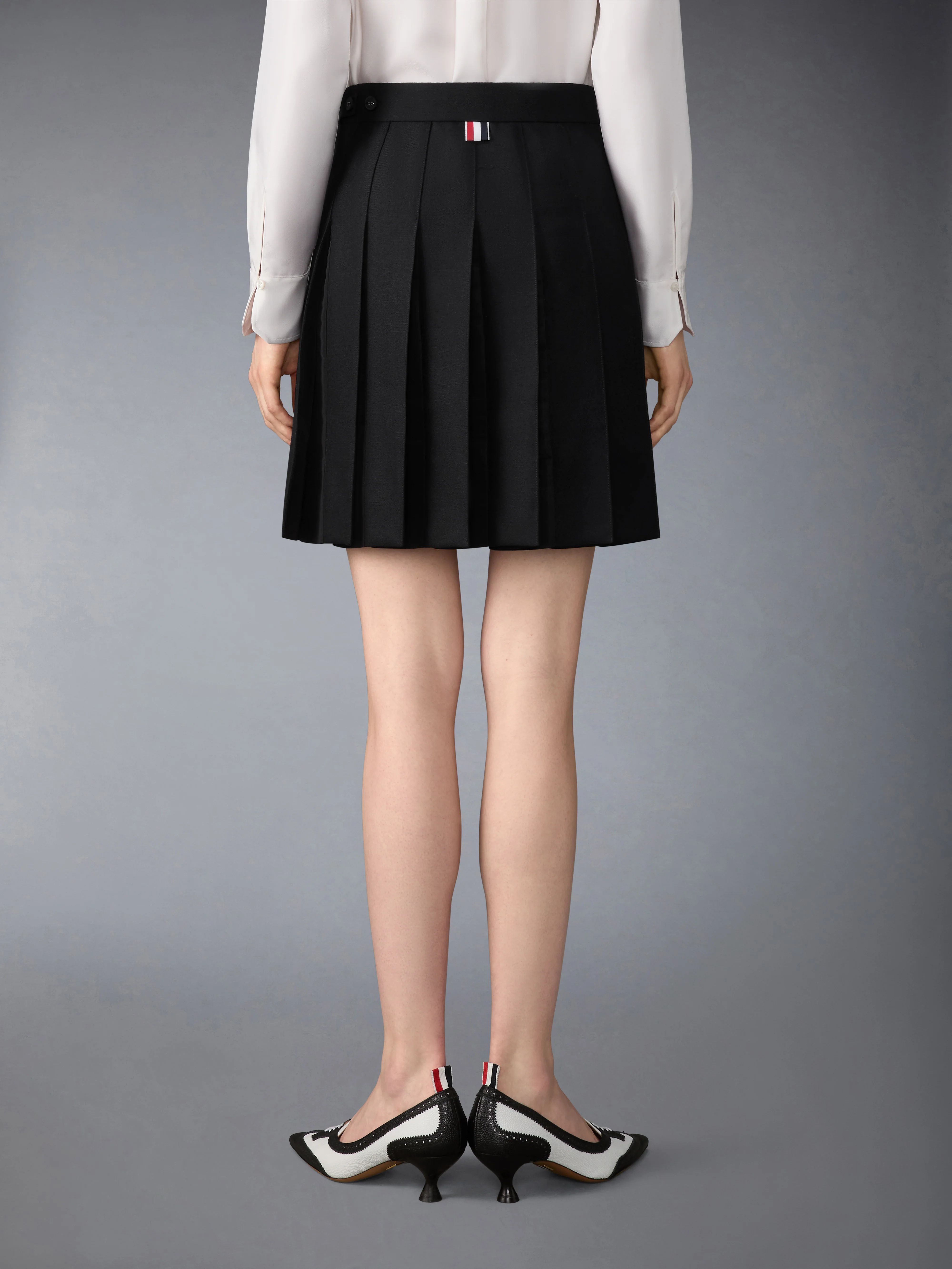 3-PLY WOOL MOHAIR PLEATED MINI SKIRT - Image 2