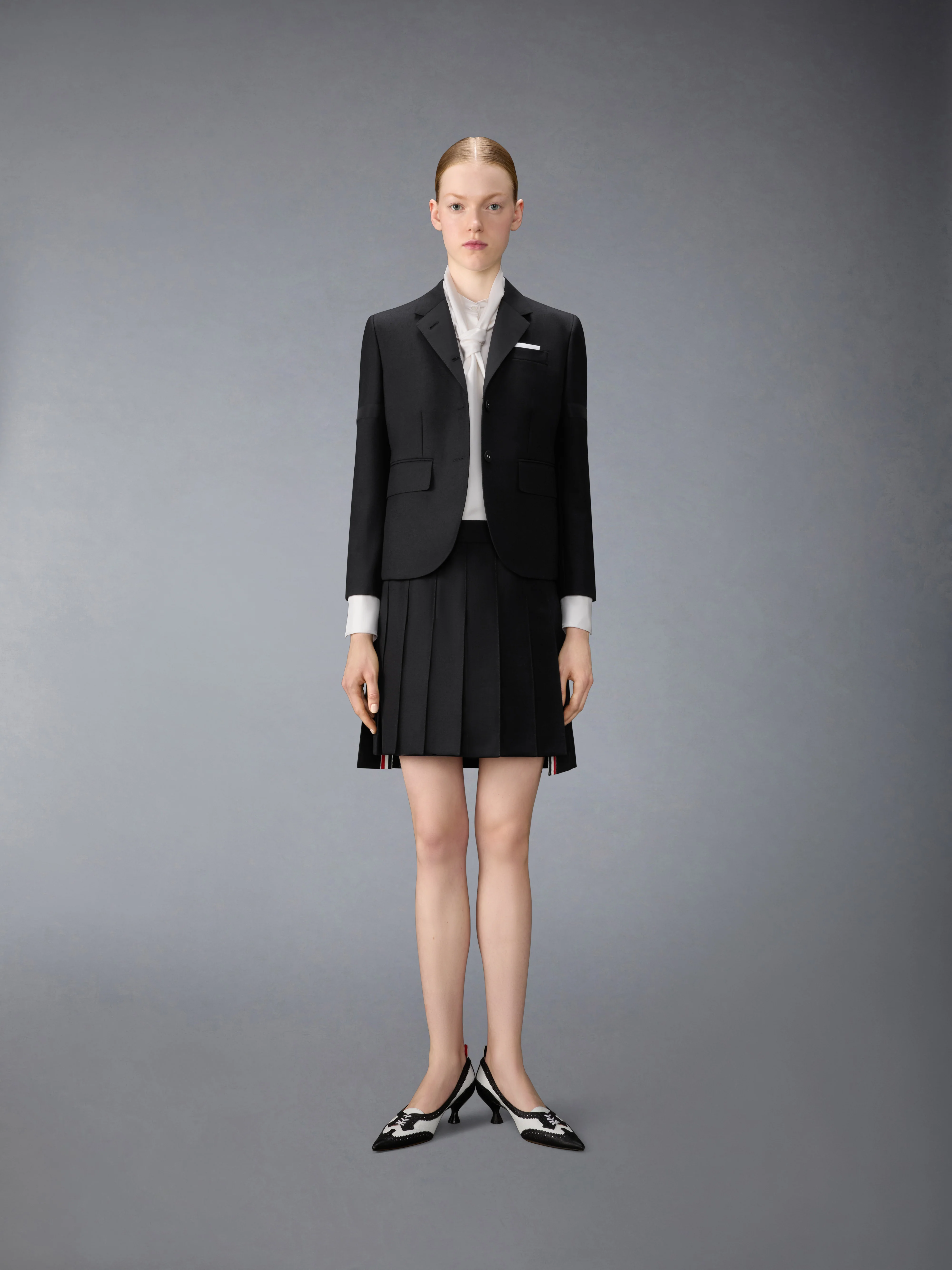 3-PLY WOOL MOHAIR PLEATED MINI SKIRT - Image 4