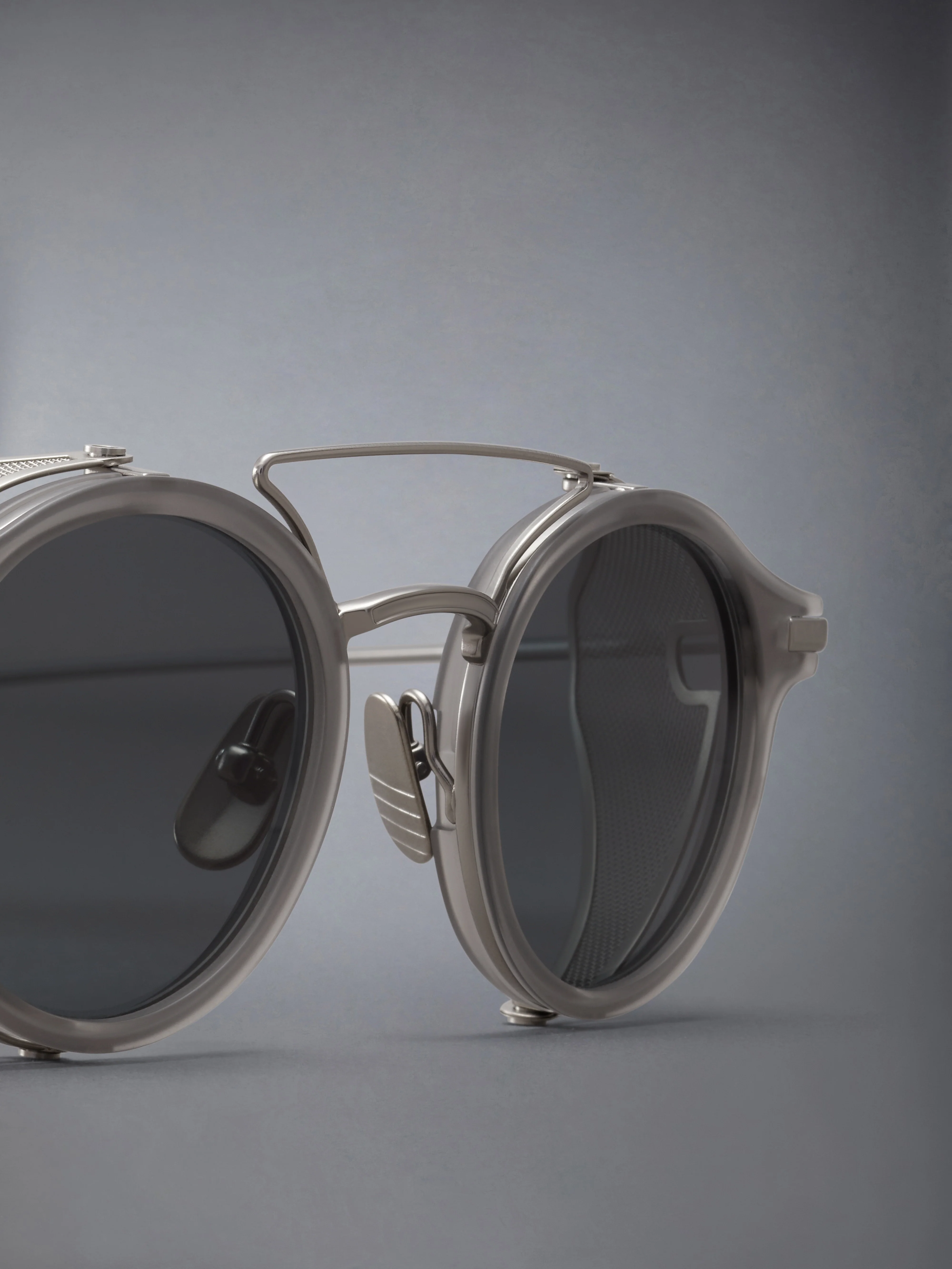 ACETATE AND TITANIUM ROUND SUNGLASSES - Image 7