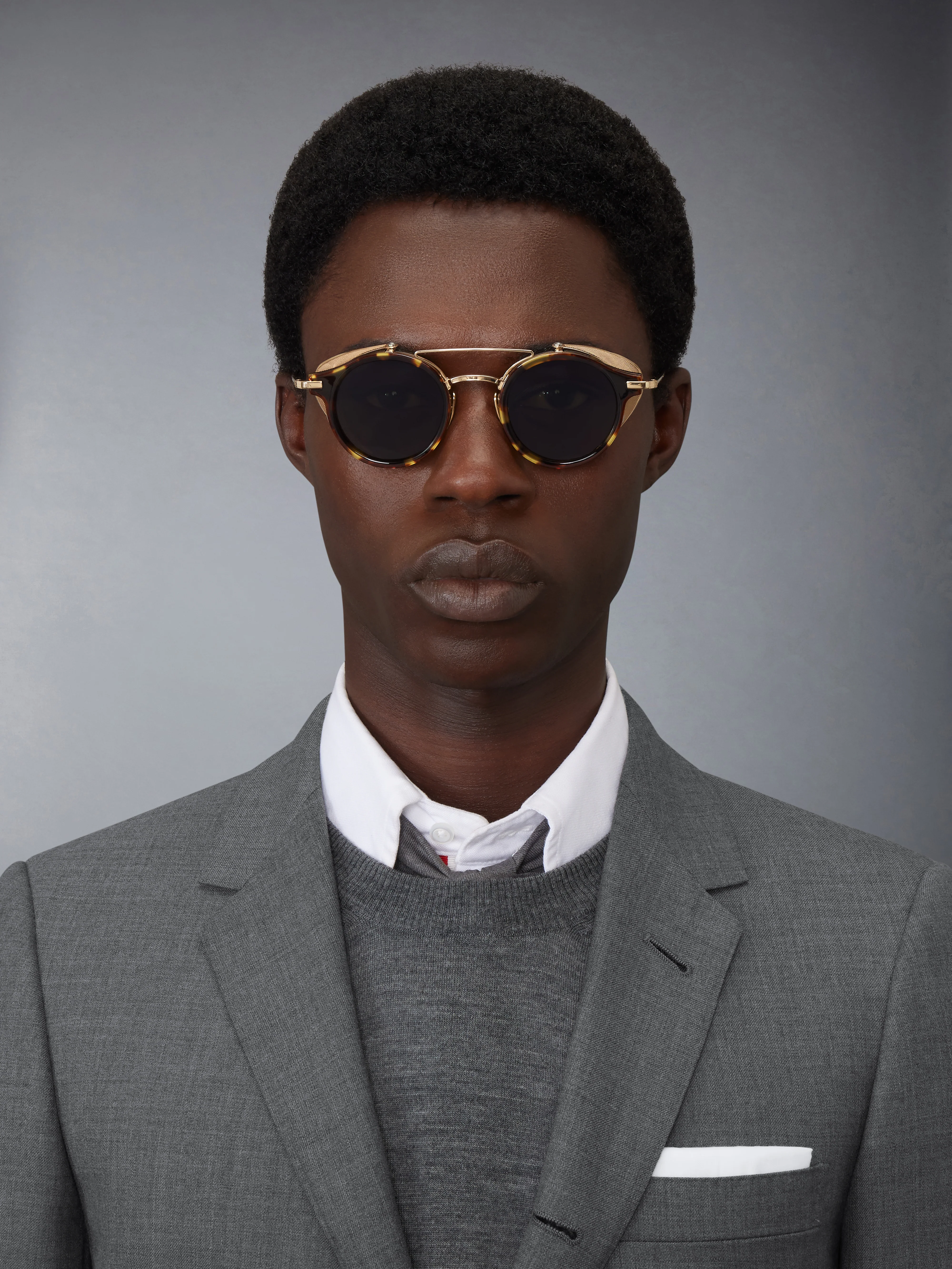 ACETATE AND TITANIUM ROUND SUNGLASSES - Image 3