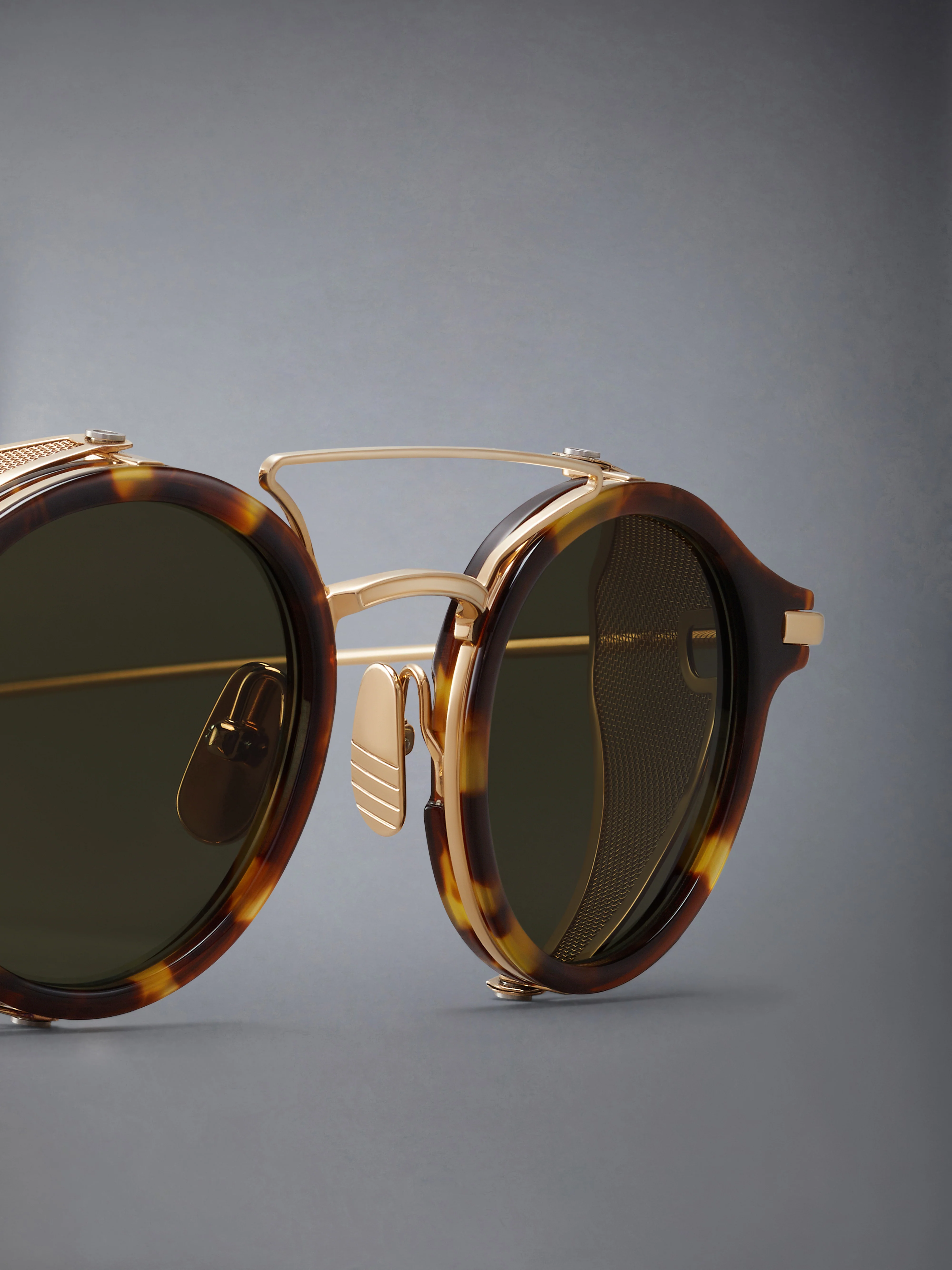 ACETATE AND TITANIUM ROUND SUNGLASSES - Image 7