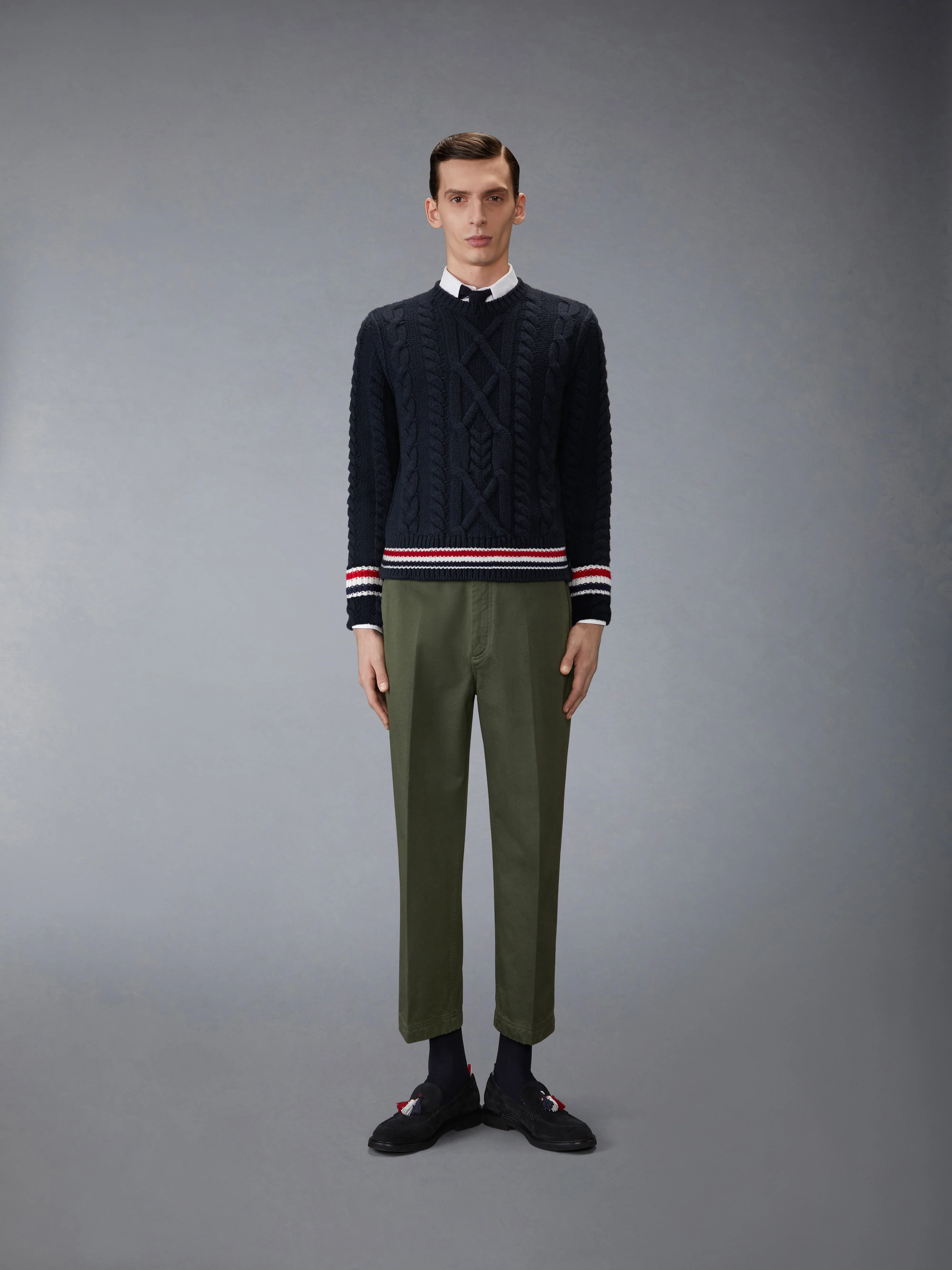 ARAN CABLE STITCH MERINO WOOL PULLOVER - Image 3