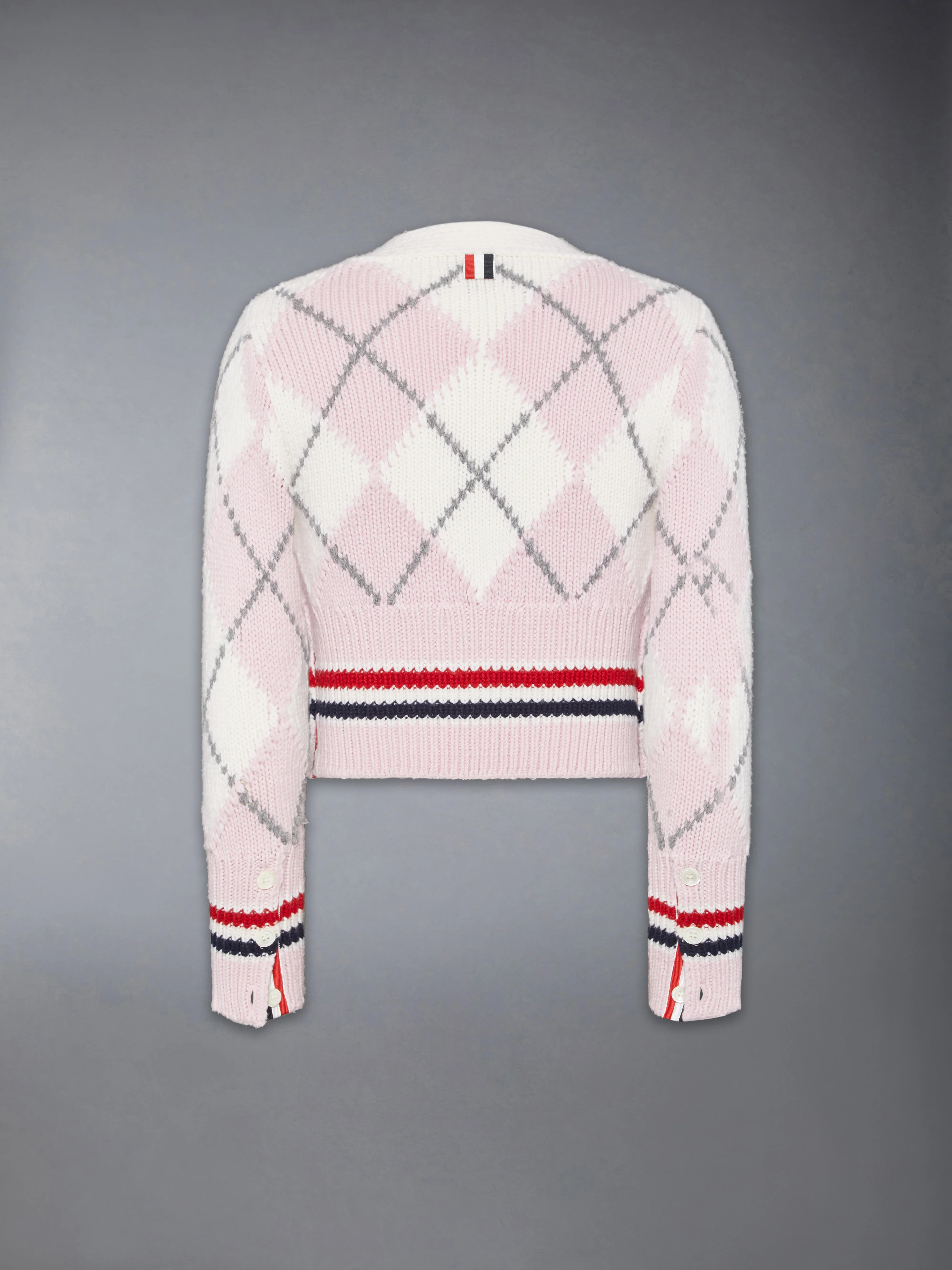 ARGYLE INTARSIA MERINO WOOL SHRUNKEN CARDIGAN - Image 7