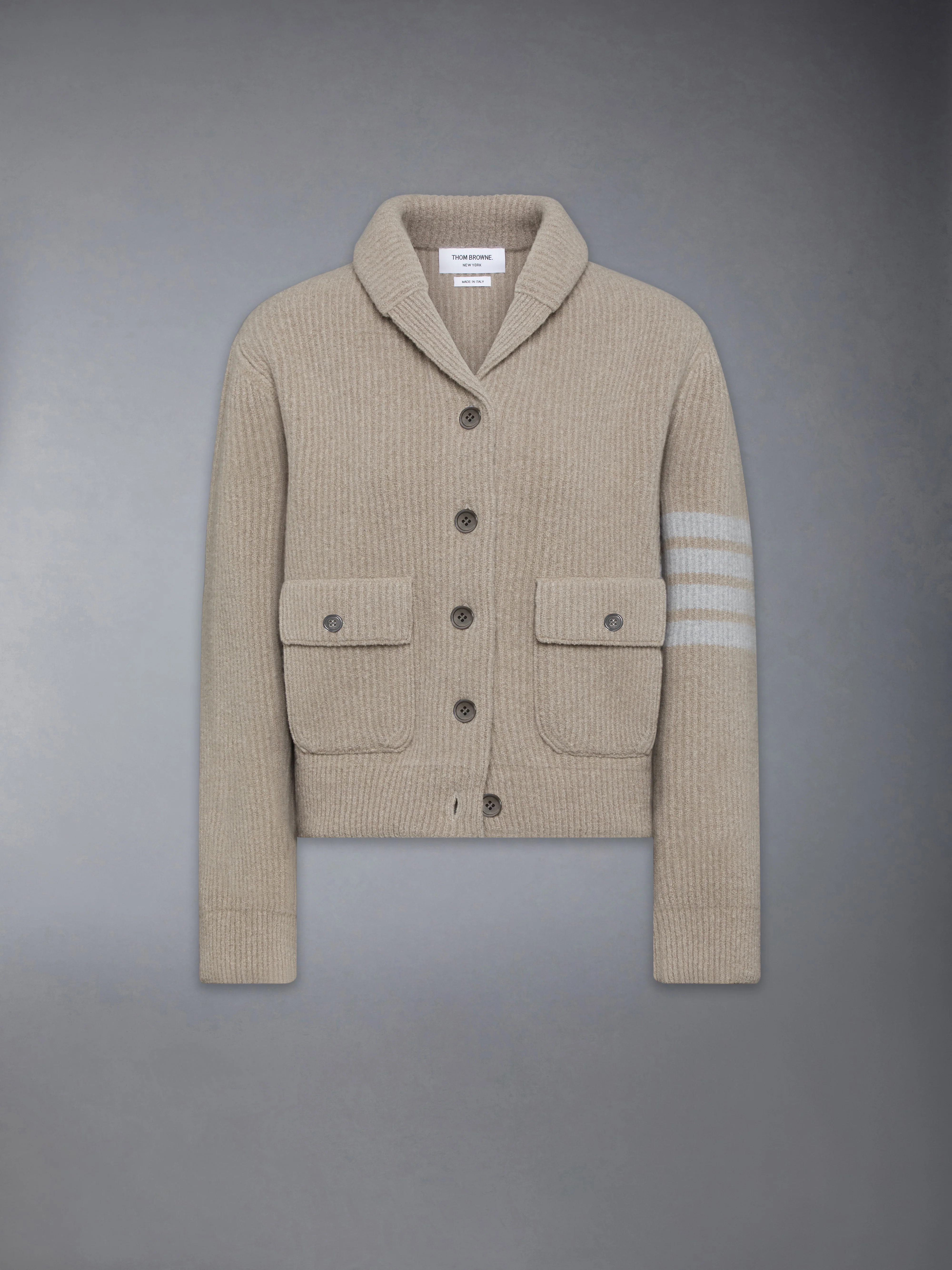 BOILED MERINO WOOL 4-BAR BOMBER JACKET - Image 6