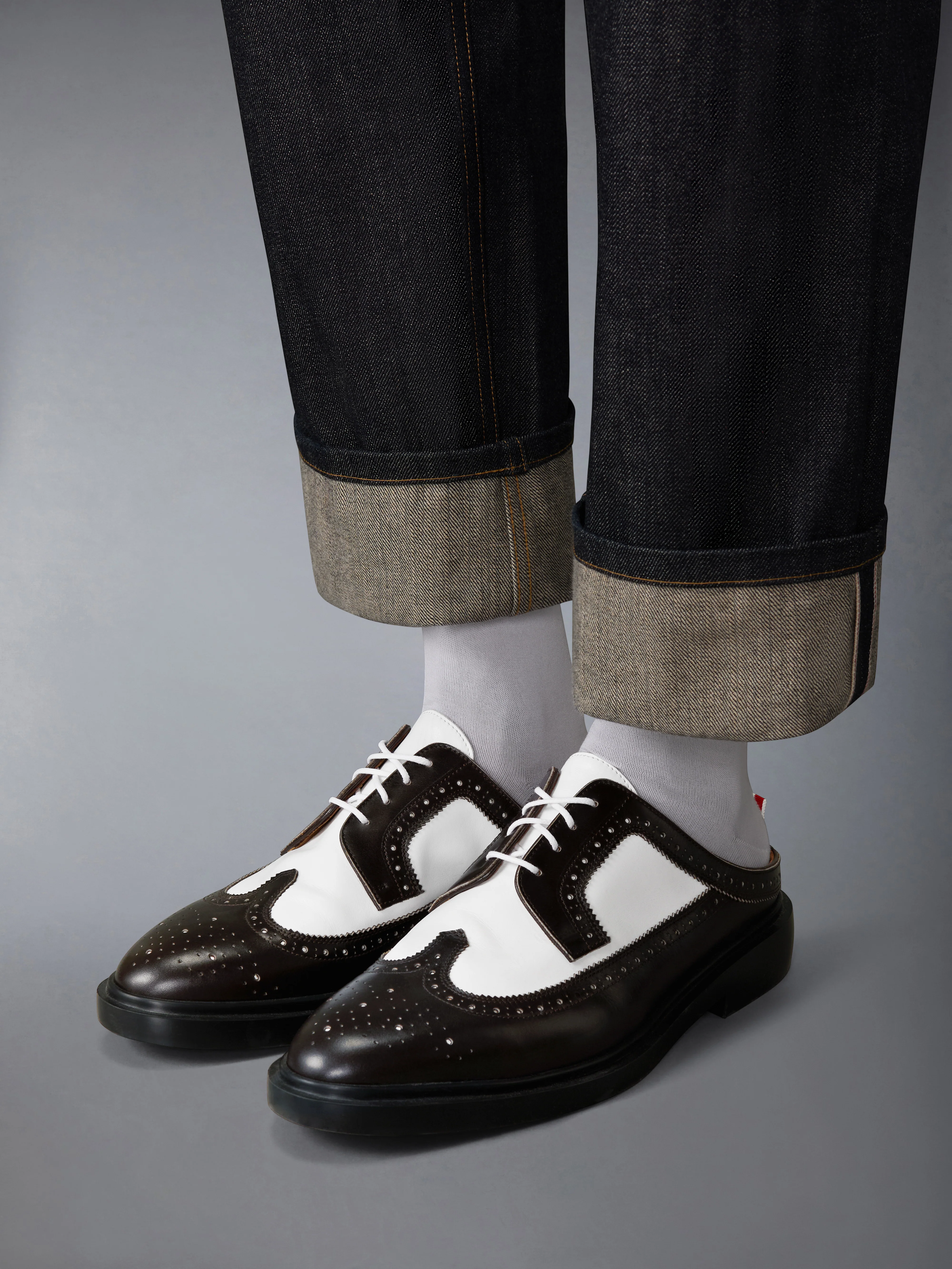 BOX CALF RUBBER SOLE LONGWING BROGUE MULE - Image 4