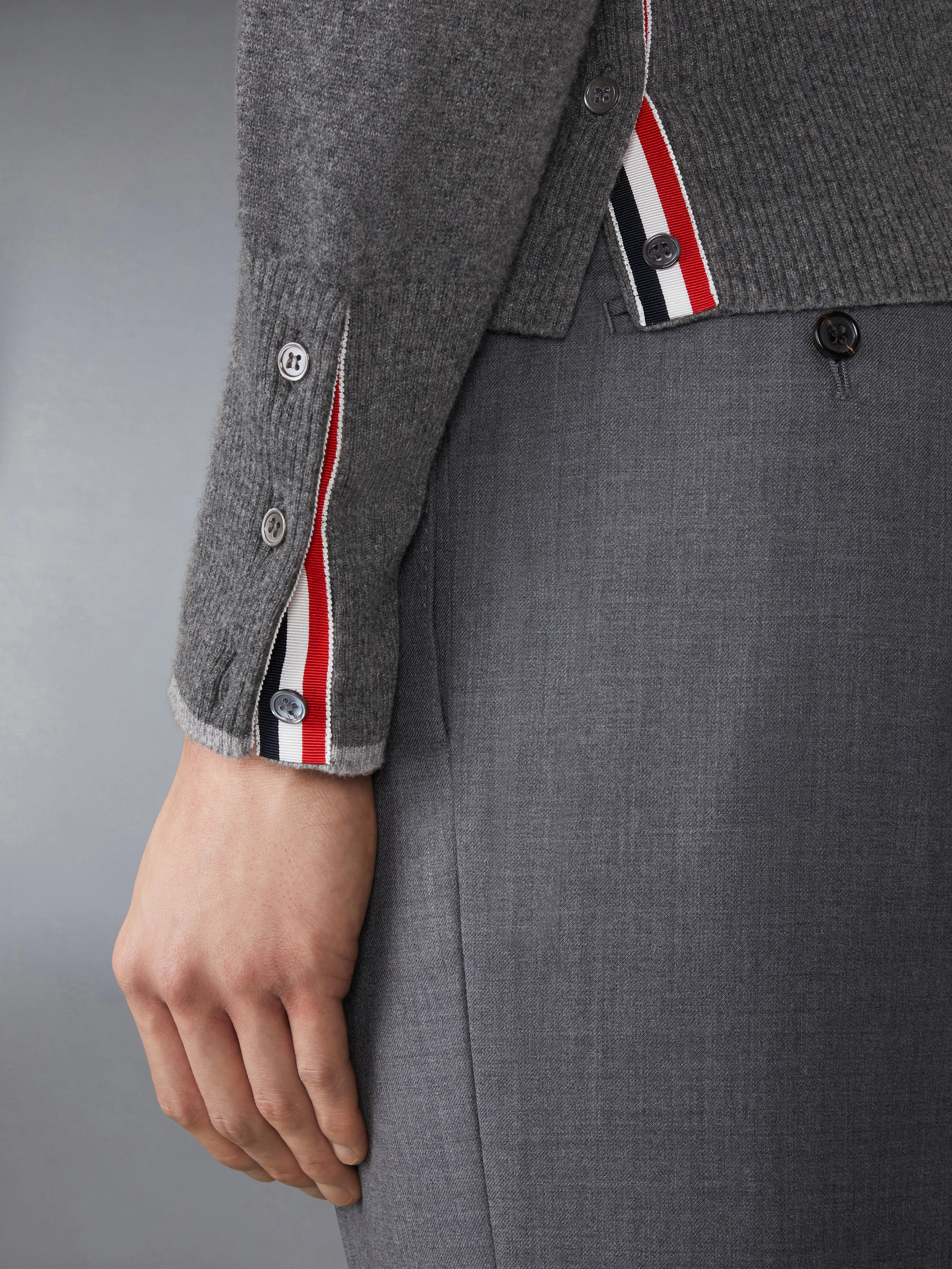 BROWNE 65 JERSEY INTARSIA CASHMERE LONG SLEEVE POLO - Image 4