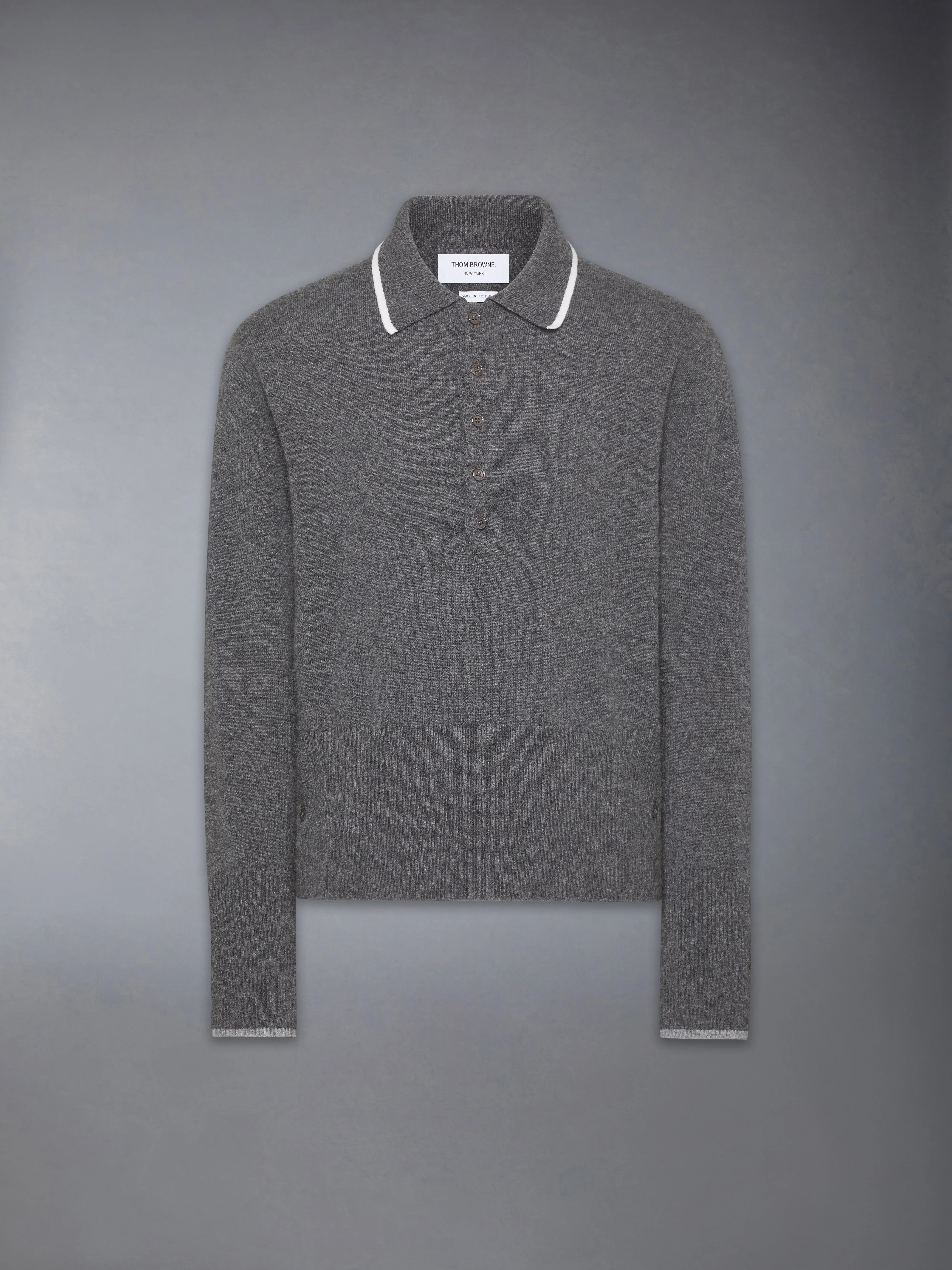 BROWNE 65 JERSEY INTARSIA CASHMERE LONG SLEEVE POLO - Image 6