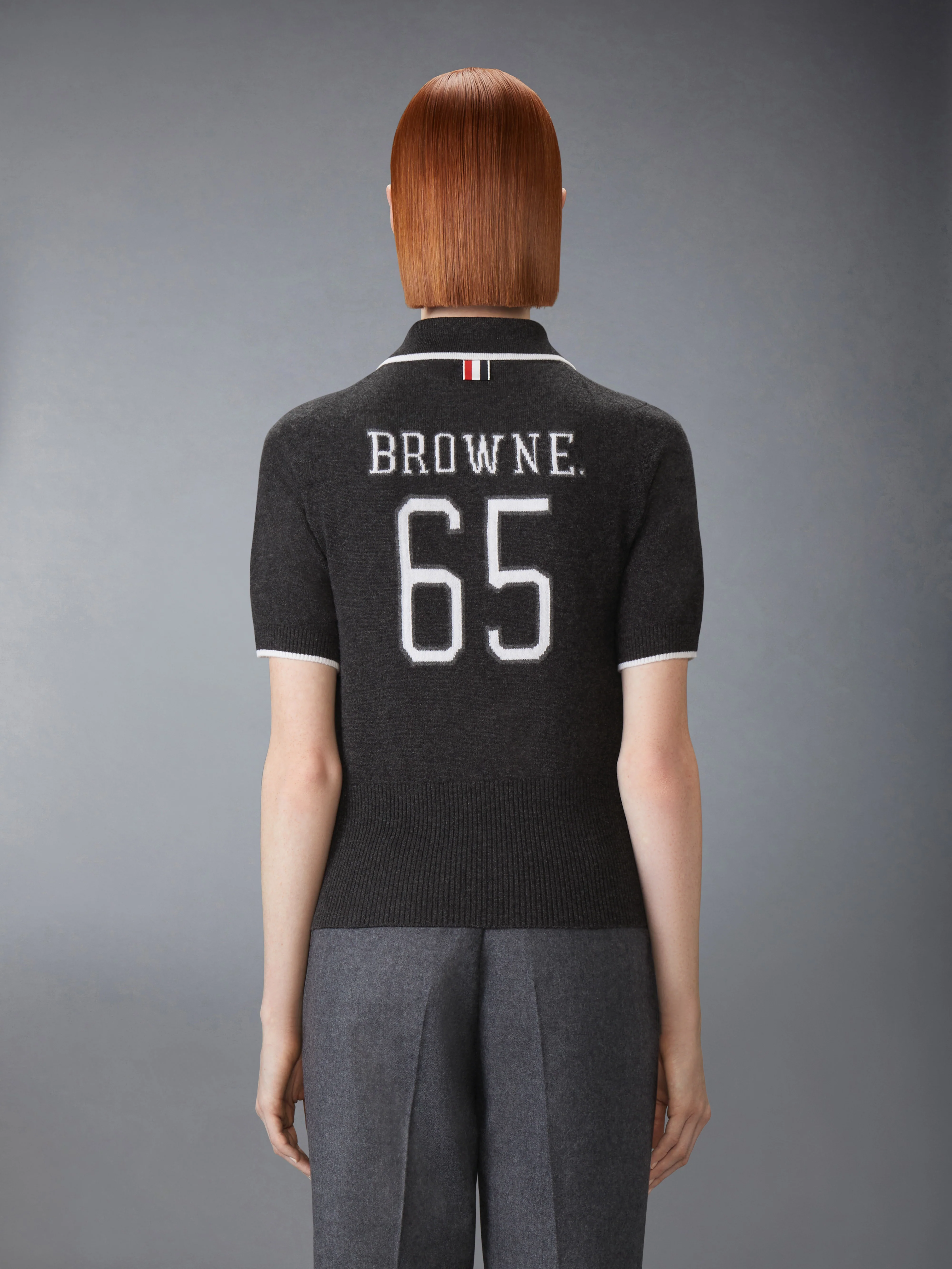 BROWNE 65 JERSEY INTARSIA CASHMERE POLO - Image 2