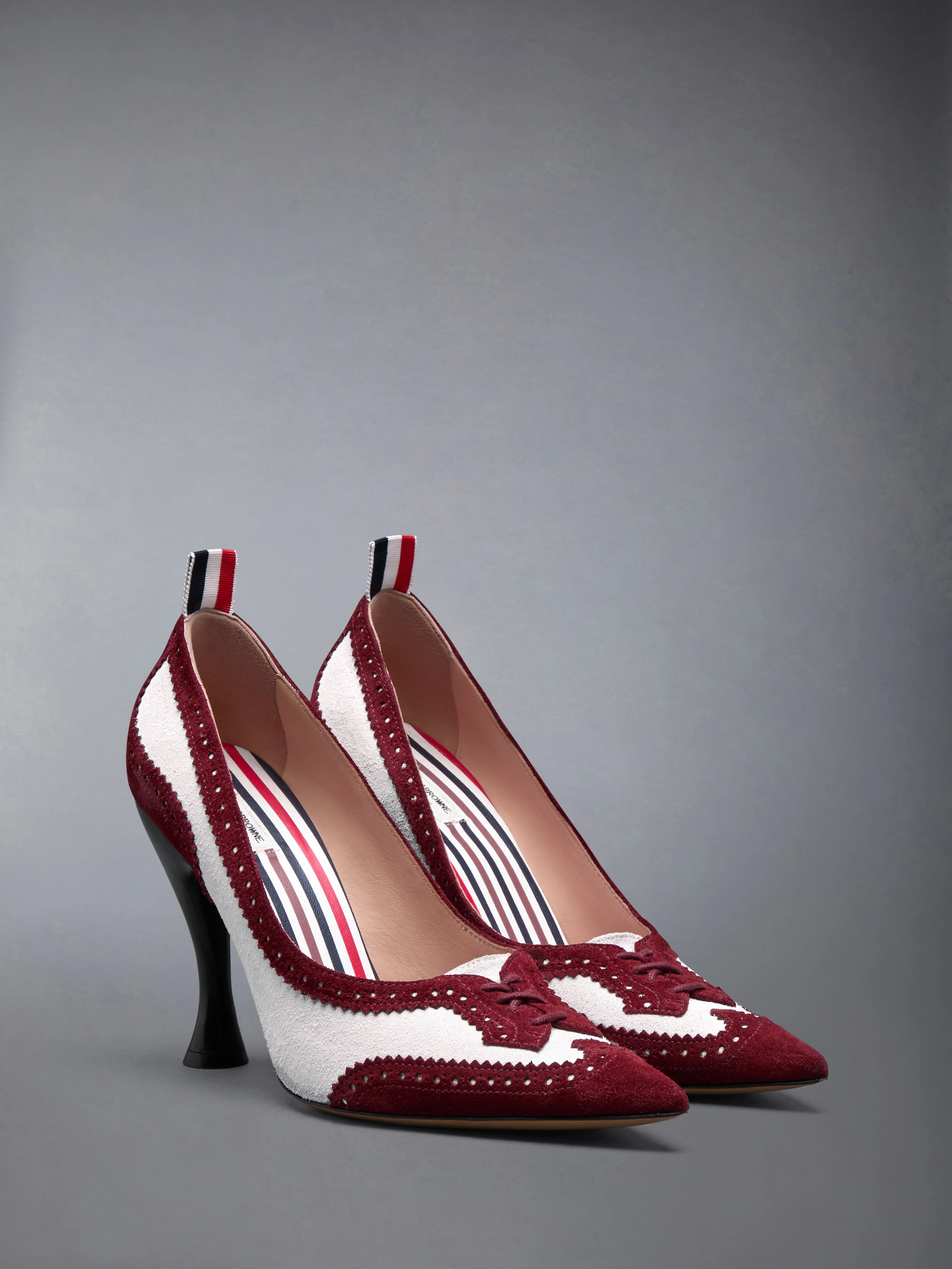 CALF SUEDE LOW THROAT WINGTIP PUMP 105MM - Image 2