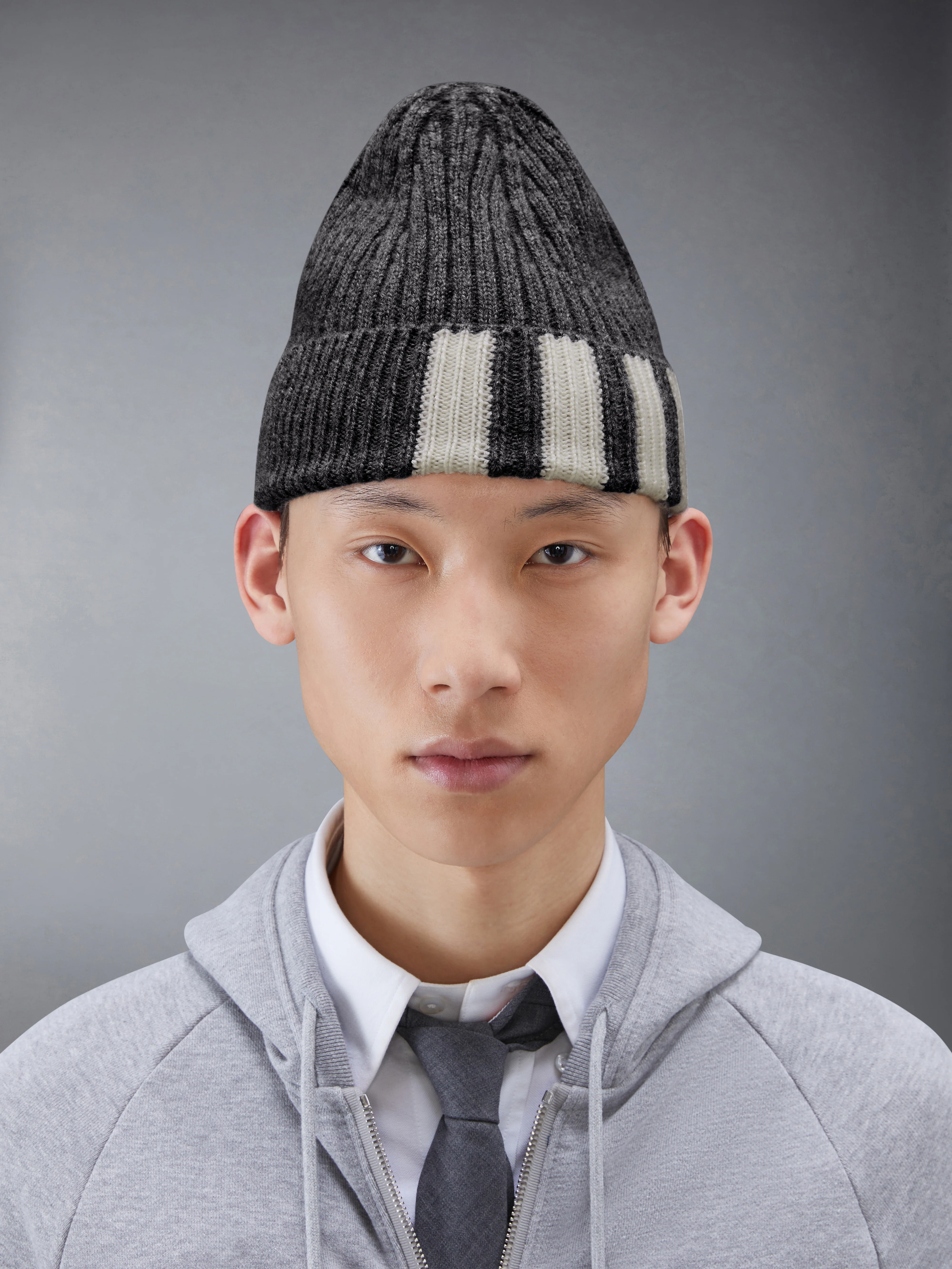CASHMERE 4-BAR CUFF BEANIE - Image 4
