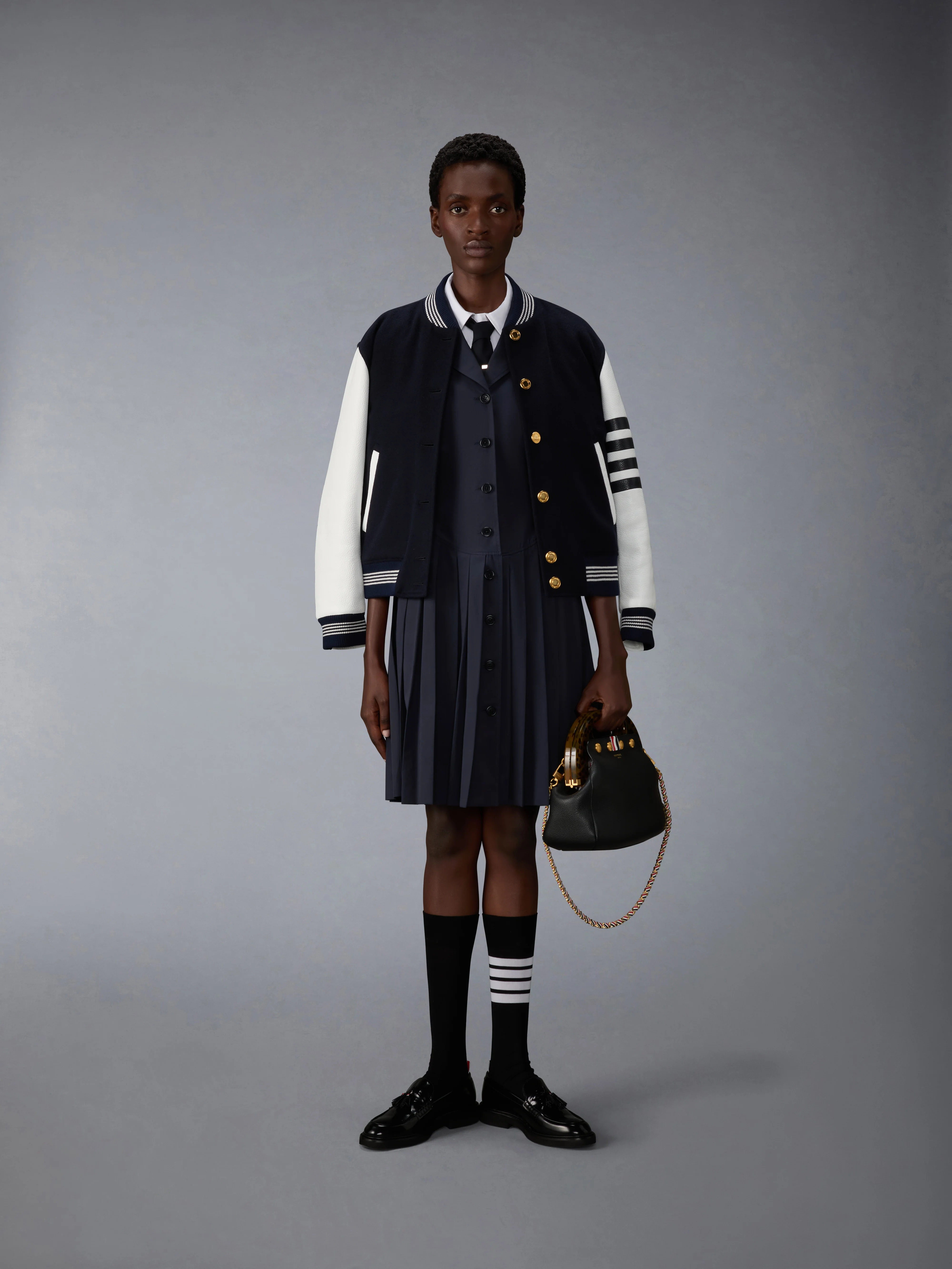 CASHMERE AND LEATHER BROWNE 65 VARSITY JACKET - Image 3
