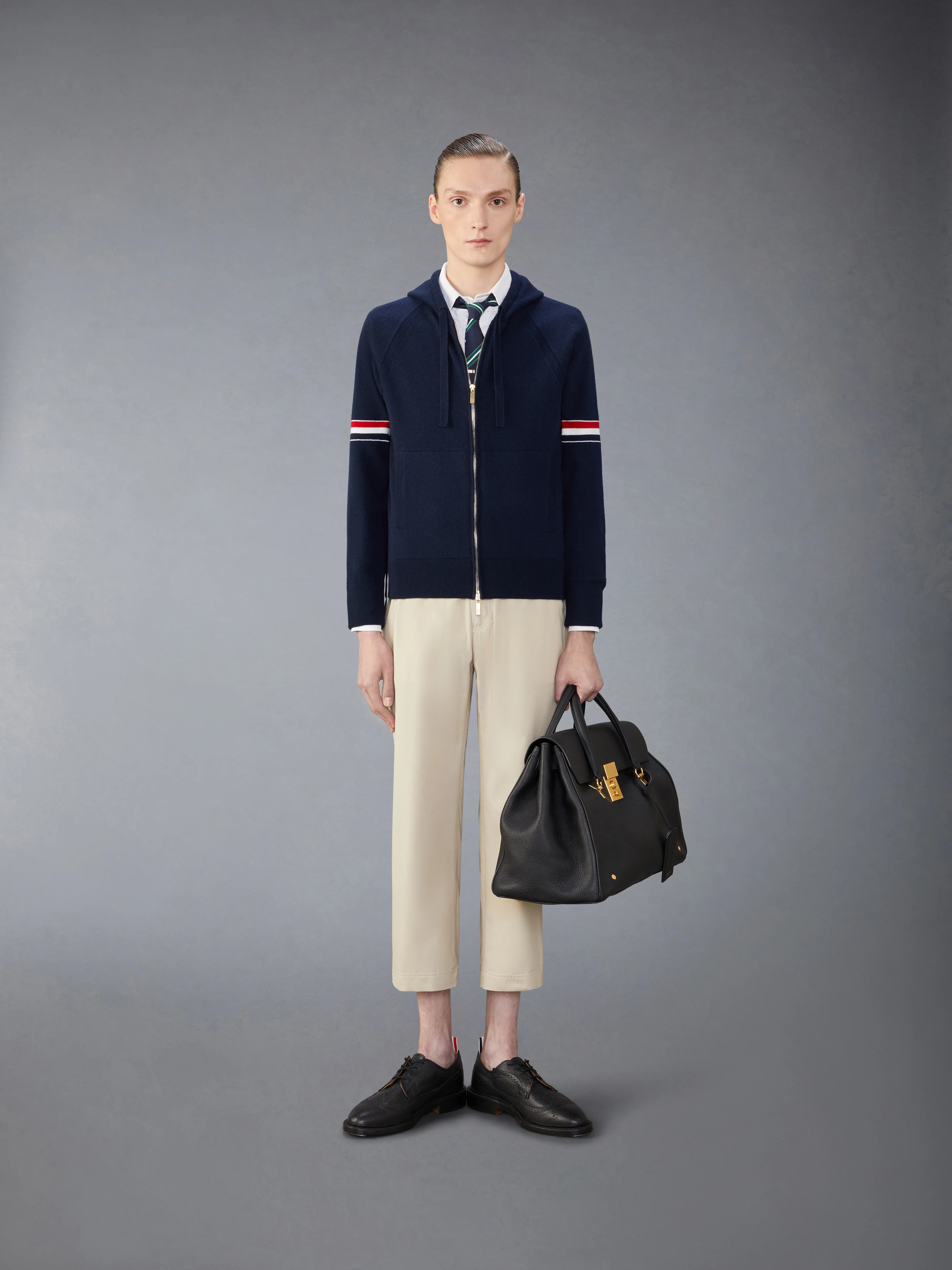 CASHMERE ARMBAND ZIP UP HOODIE - Image 3