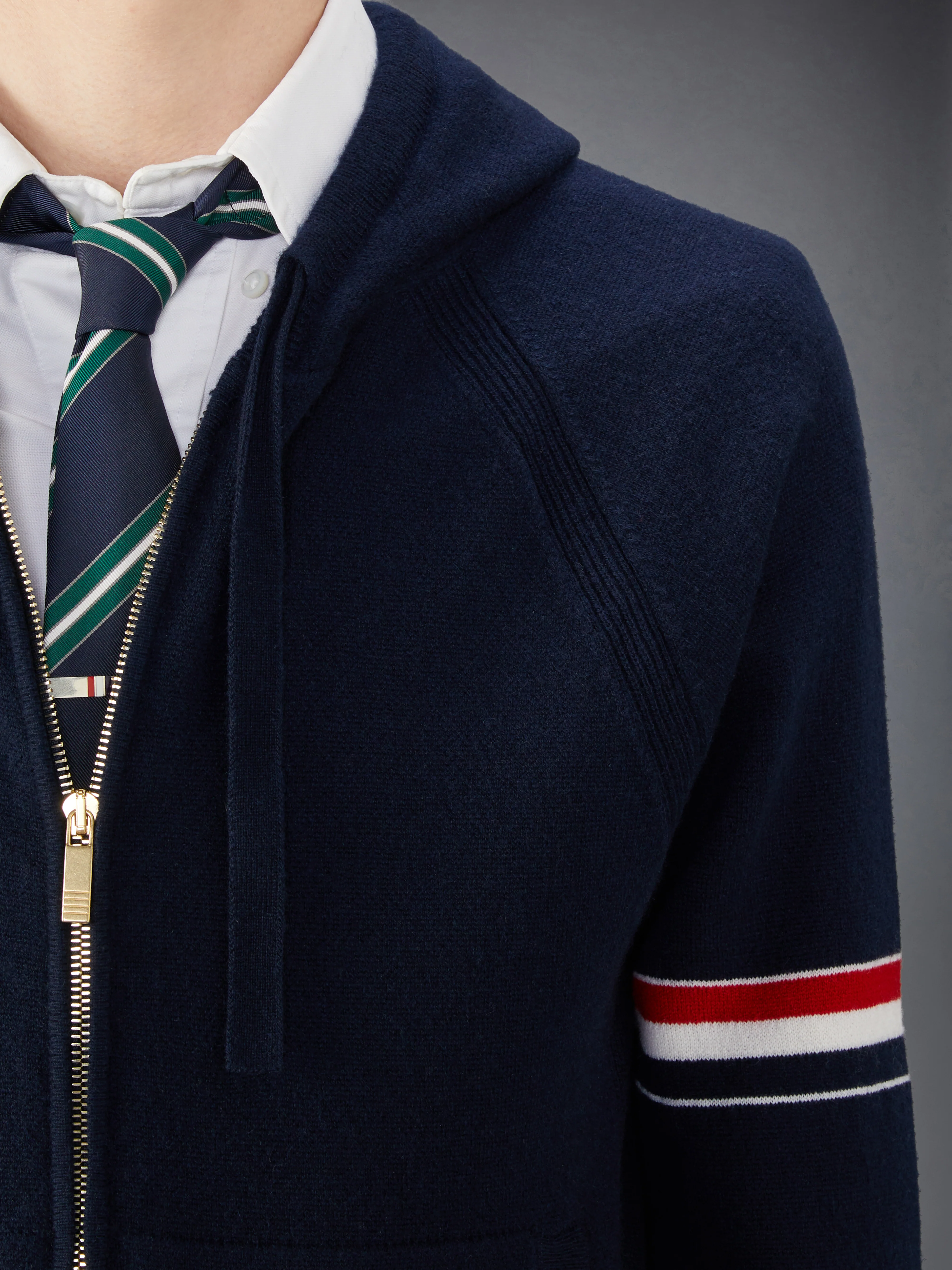 CASHMERE ARMBAND ZIP UP HOODIE - Image 6