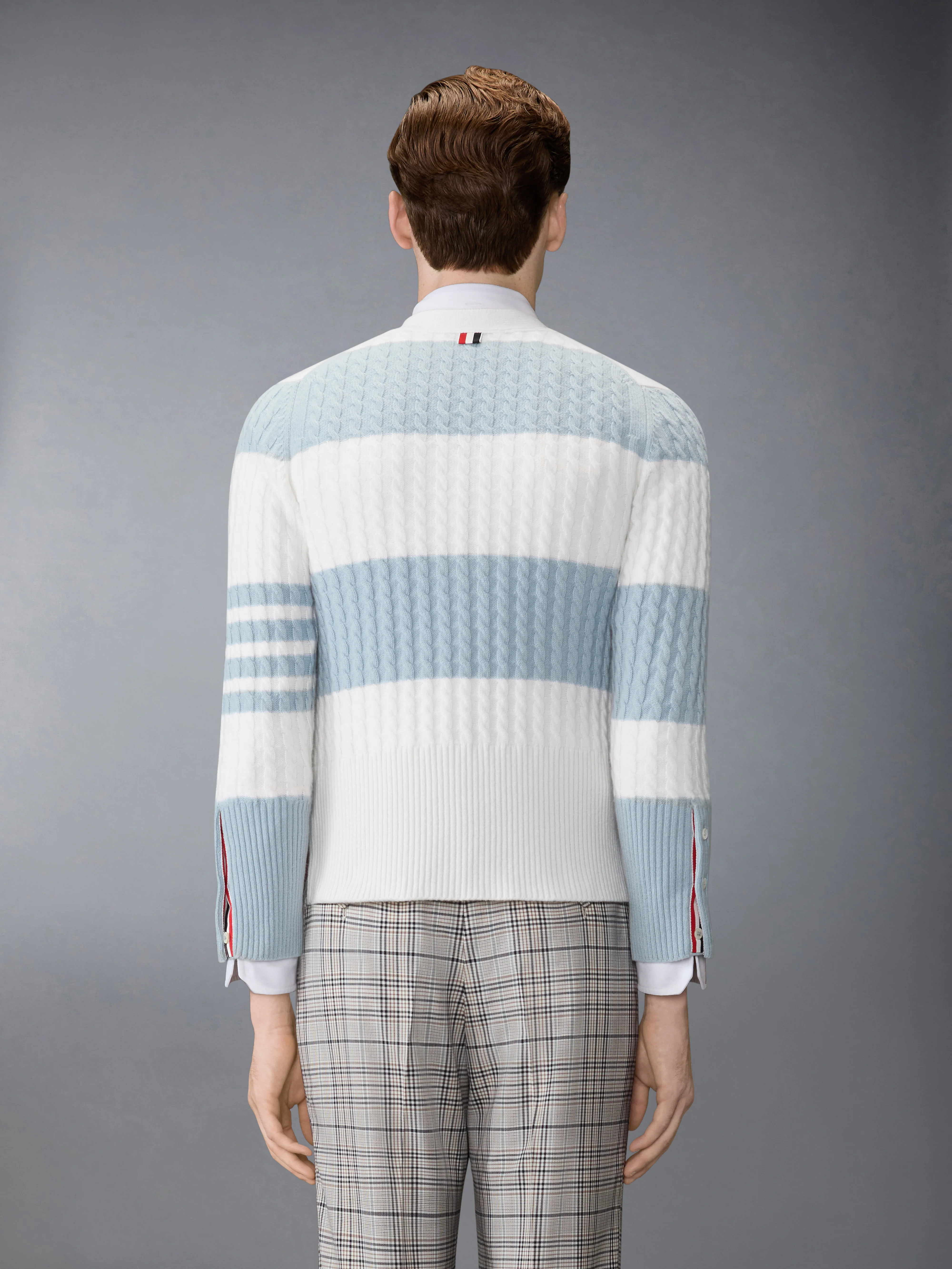 CASHMERE BABY CABLE STITCH 4-BAR CARDIGAN - Image 2