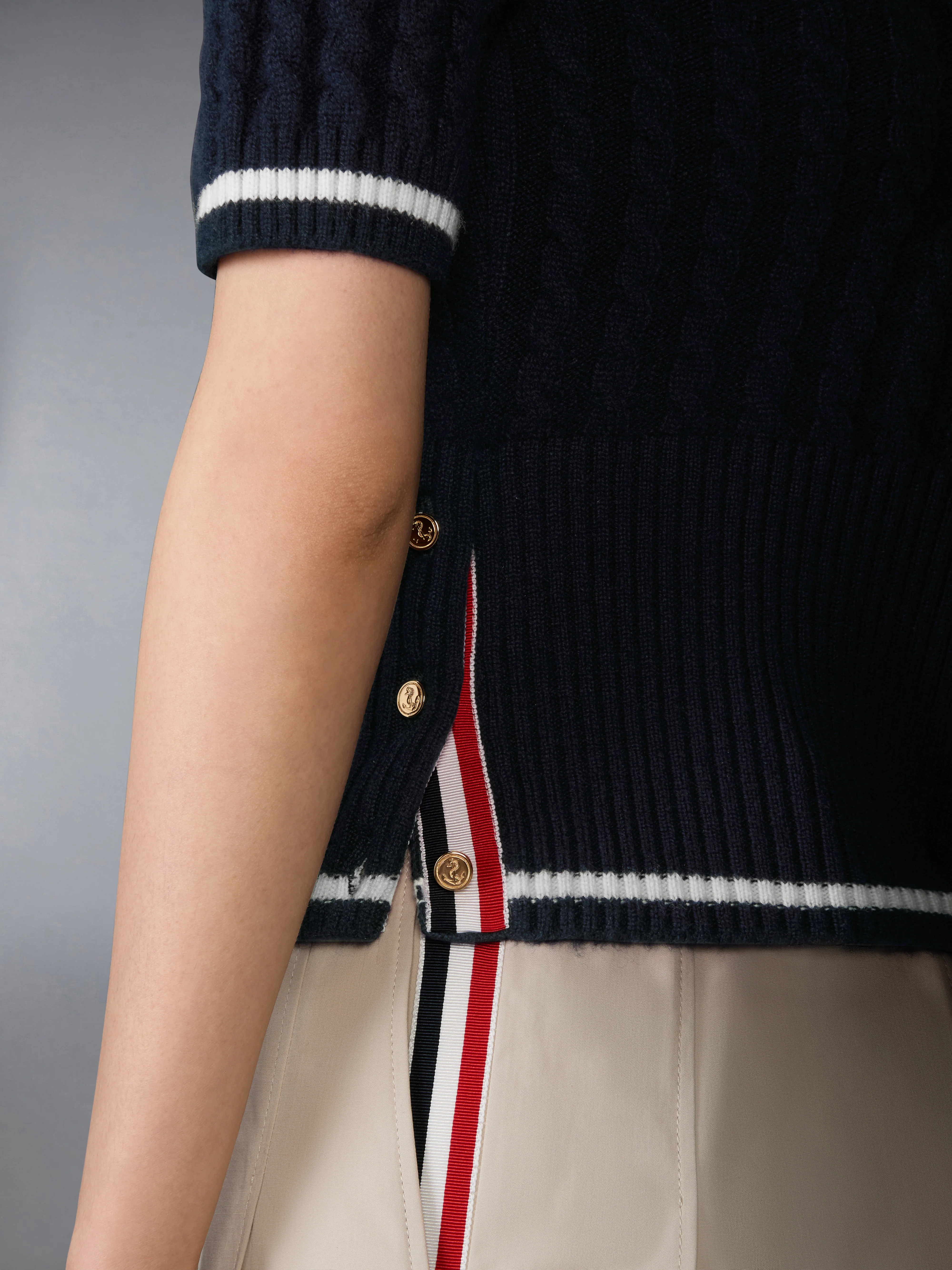 CASHMERE BABY CABLE STITCH  POLO - Image 4