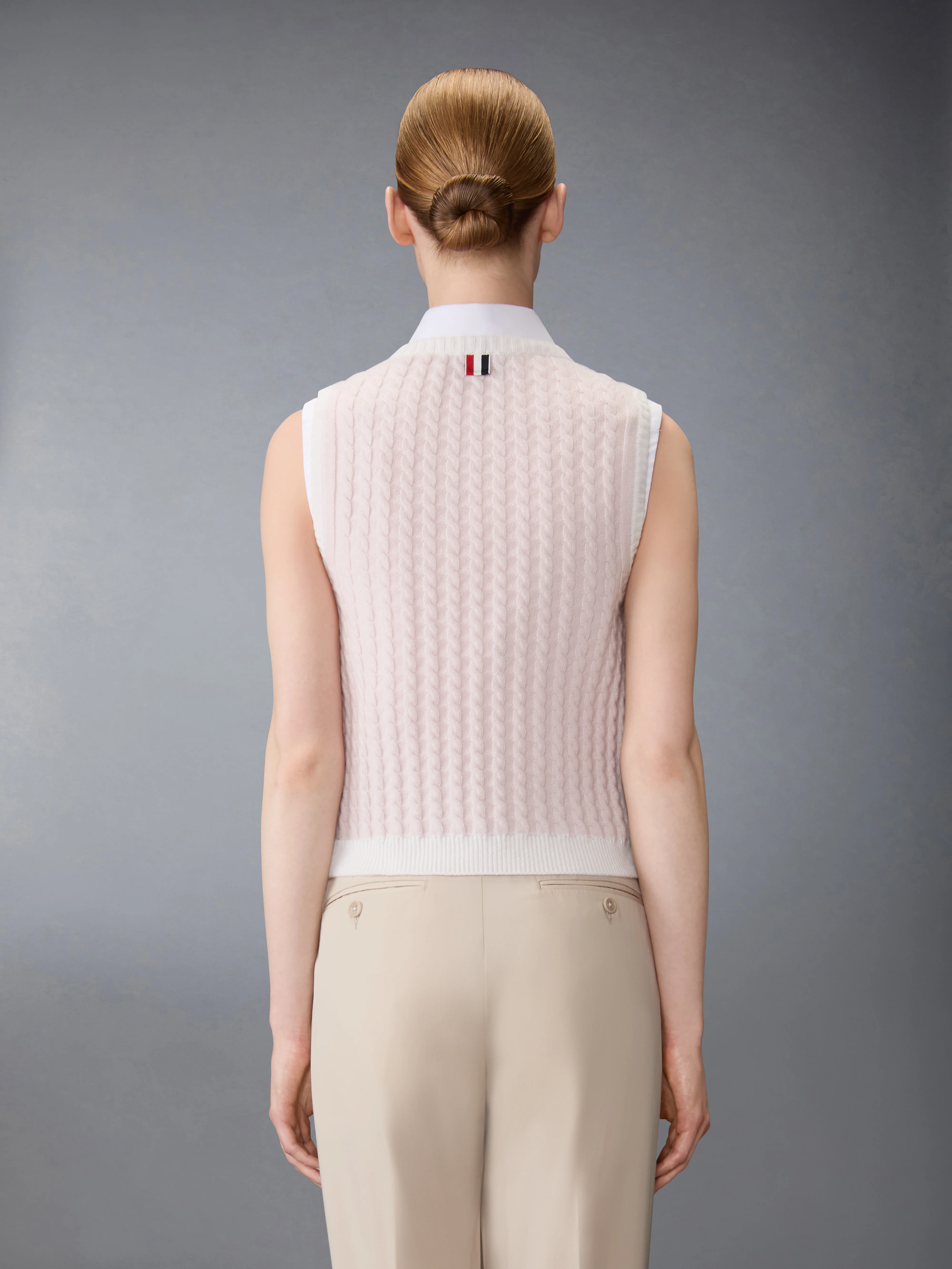 CASHMERE BABY CABLE STITCH SHELL TOP - Image 2