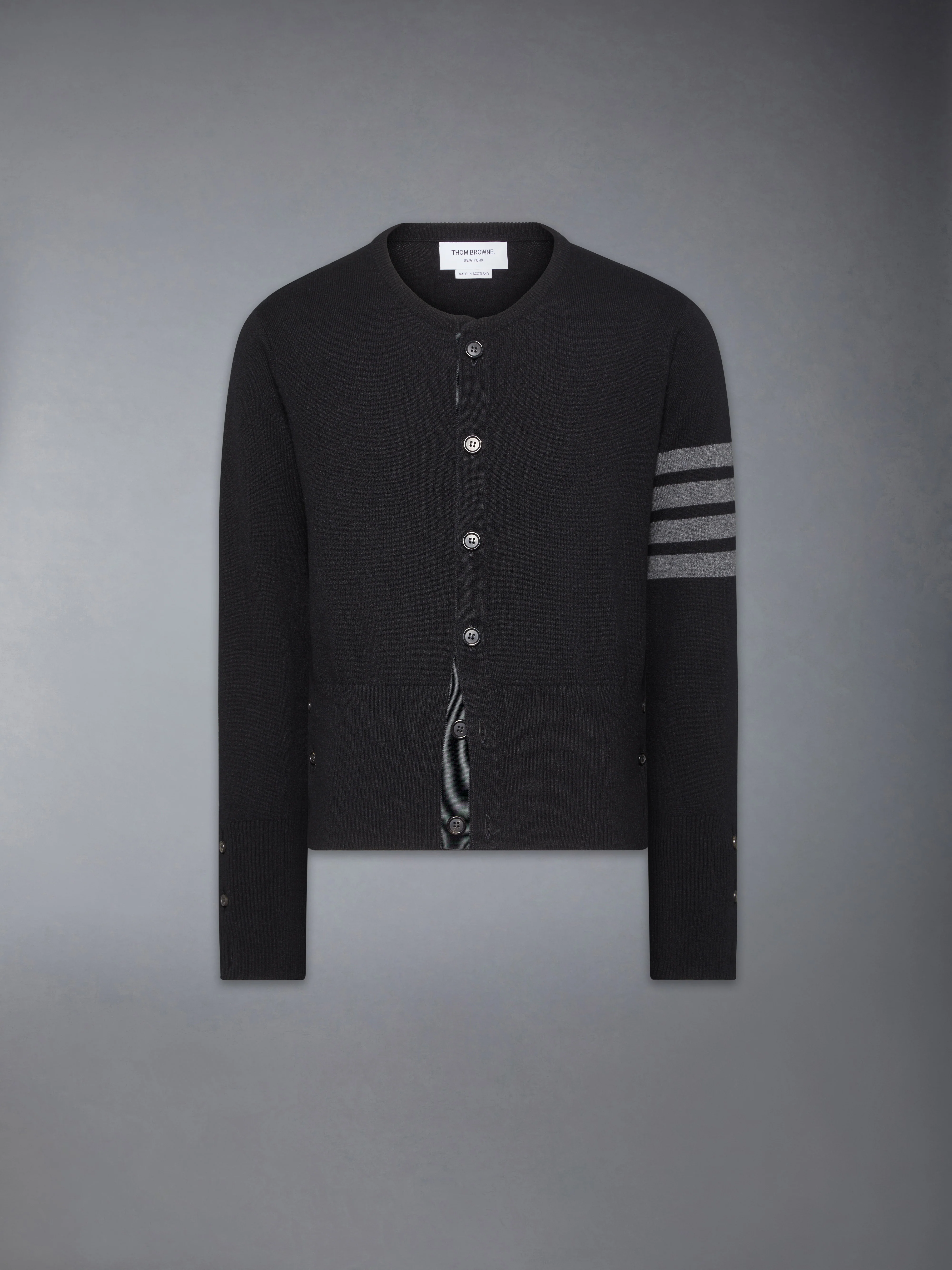 CASHMERE CLASSIC CREW NECK 4-BAR CARDIGAN - Image 6