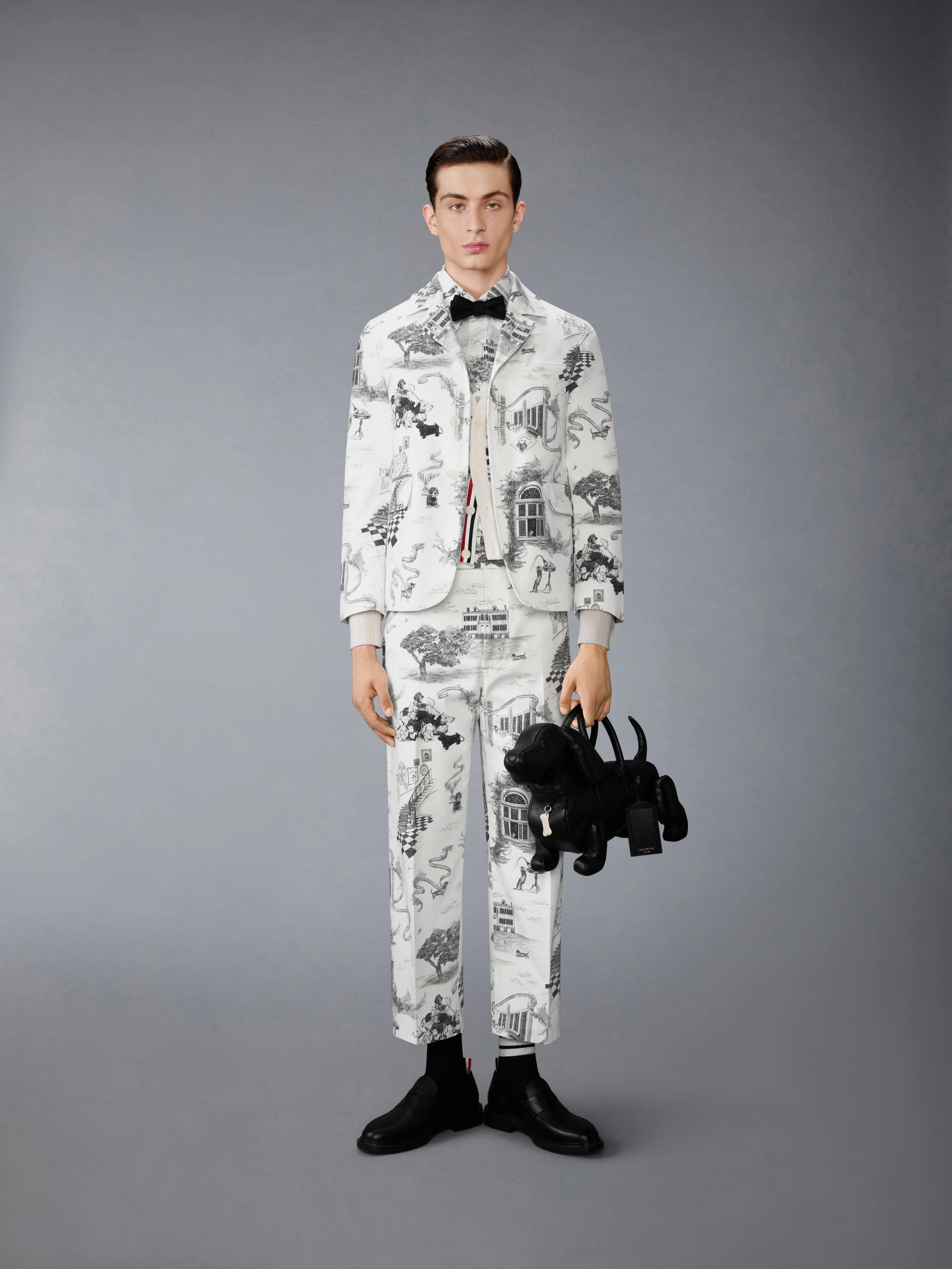 CASHMERE JERSEY INTARSIA HECTOR TOILE CARDIGAN - Image 3