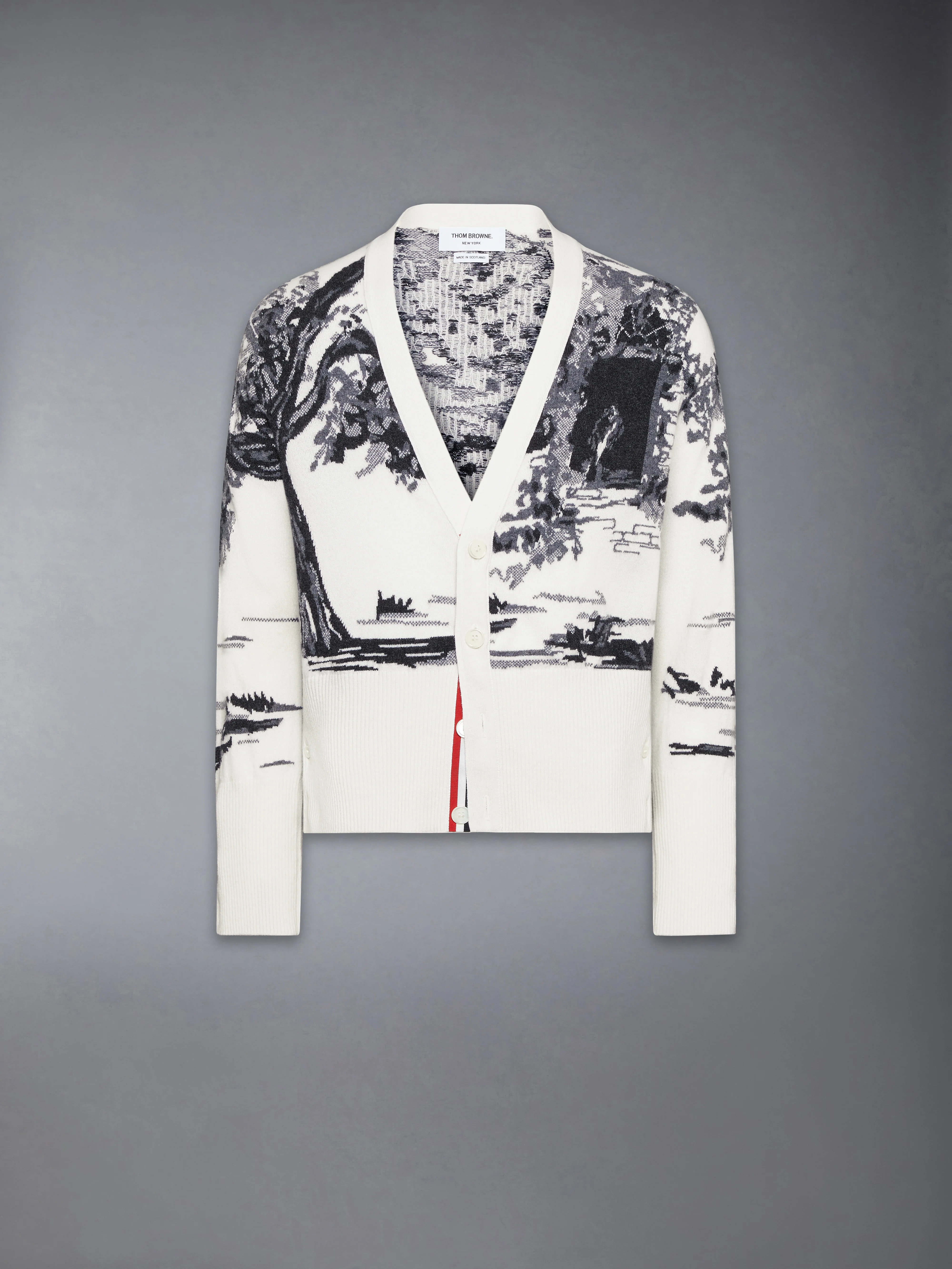 CASHMERE JERSEY INTARSIA HECTOR TOILE CARDIGAN - Image 6