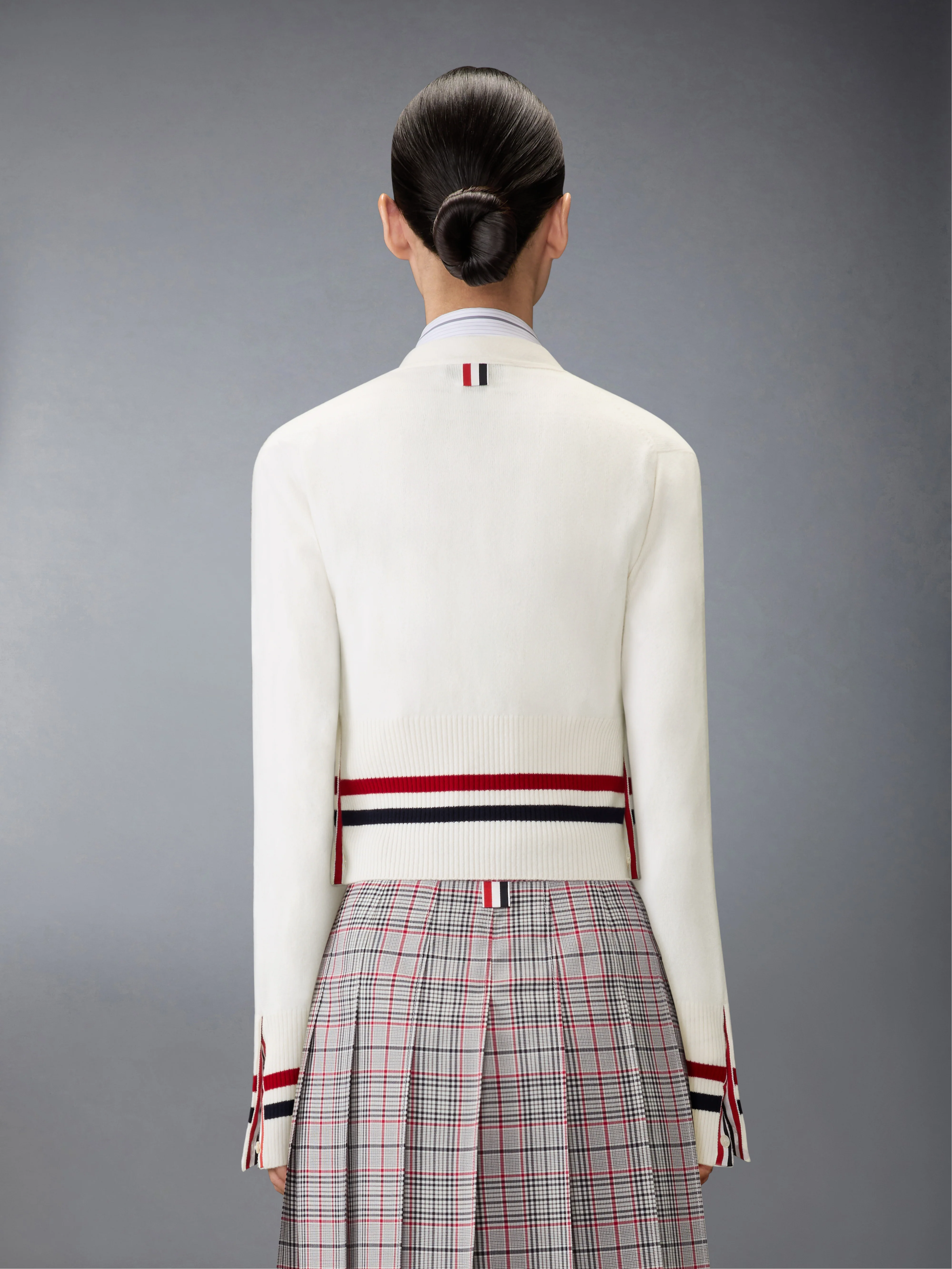 CASHMERE RWB STRIPE SHRUNKEN CARDIGAN - Image 2