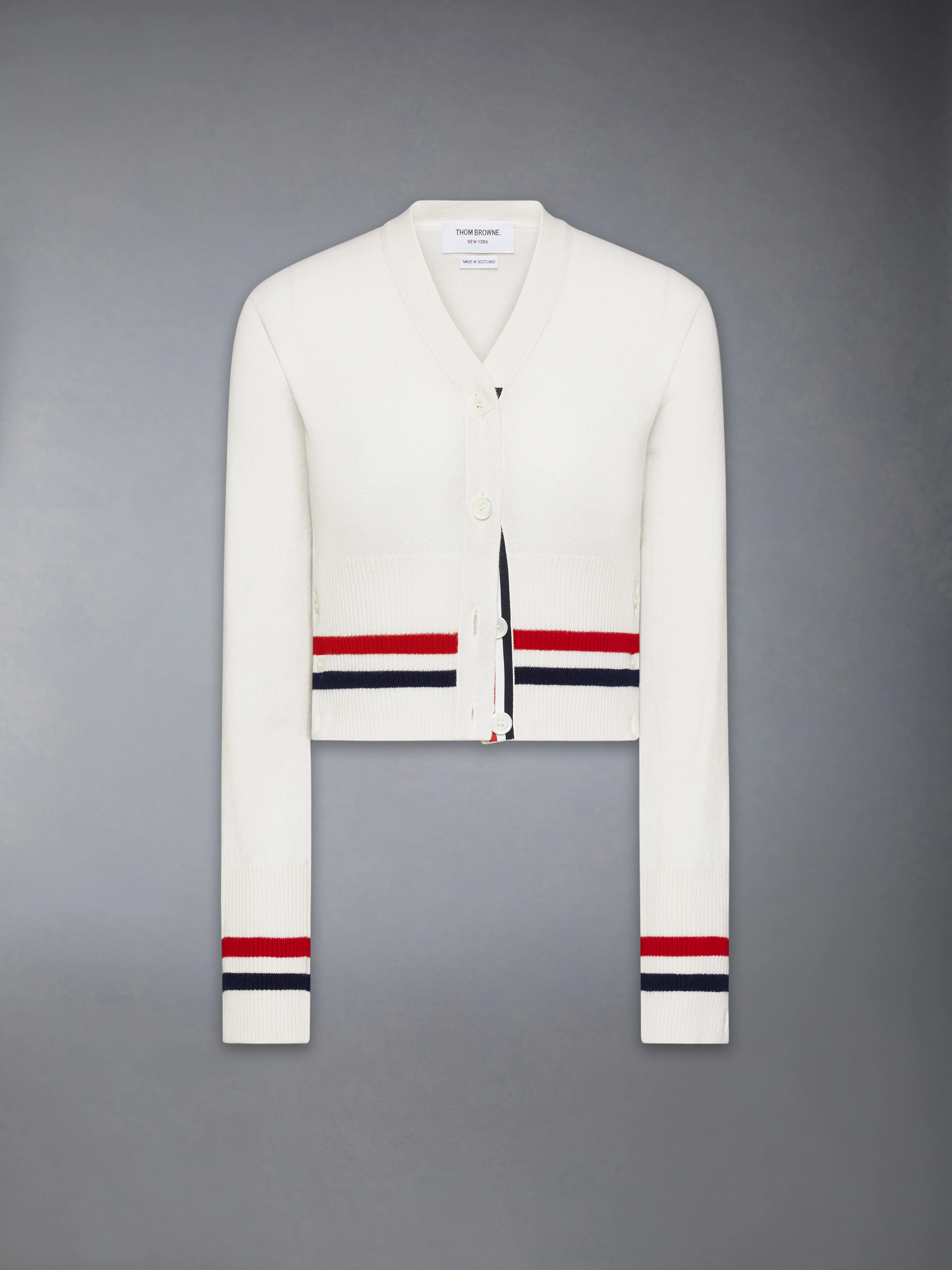 CASHMERE RWB STRIPE SHRUNKEN CARDIGAN - Image 6