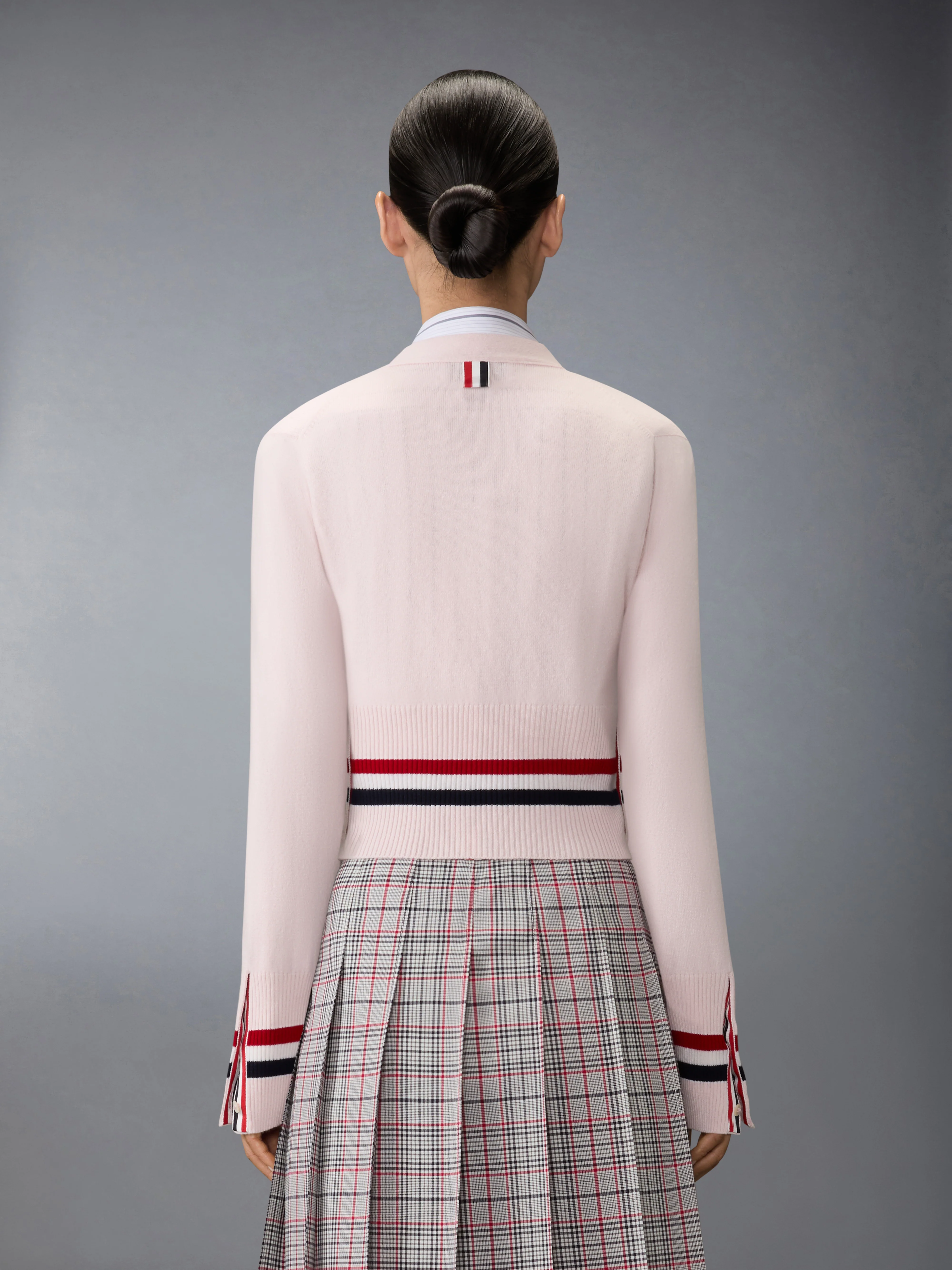 CASHMERE RWB STRIPE SHRUNKEN CARDIGAN - Image 2