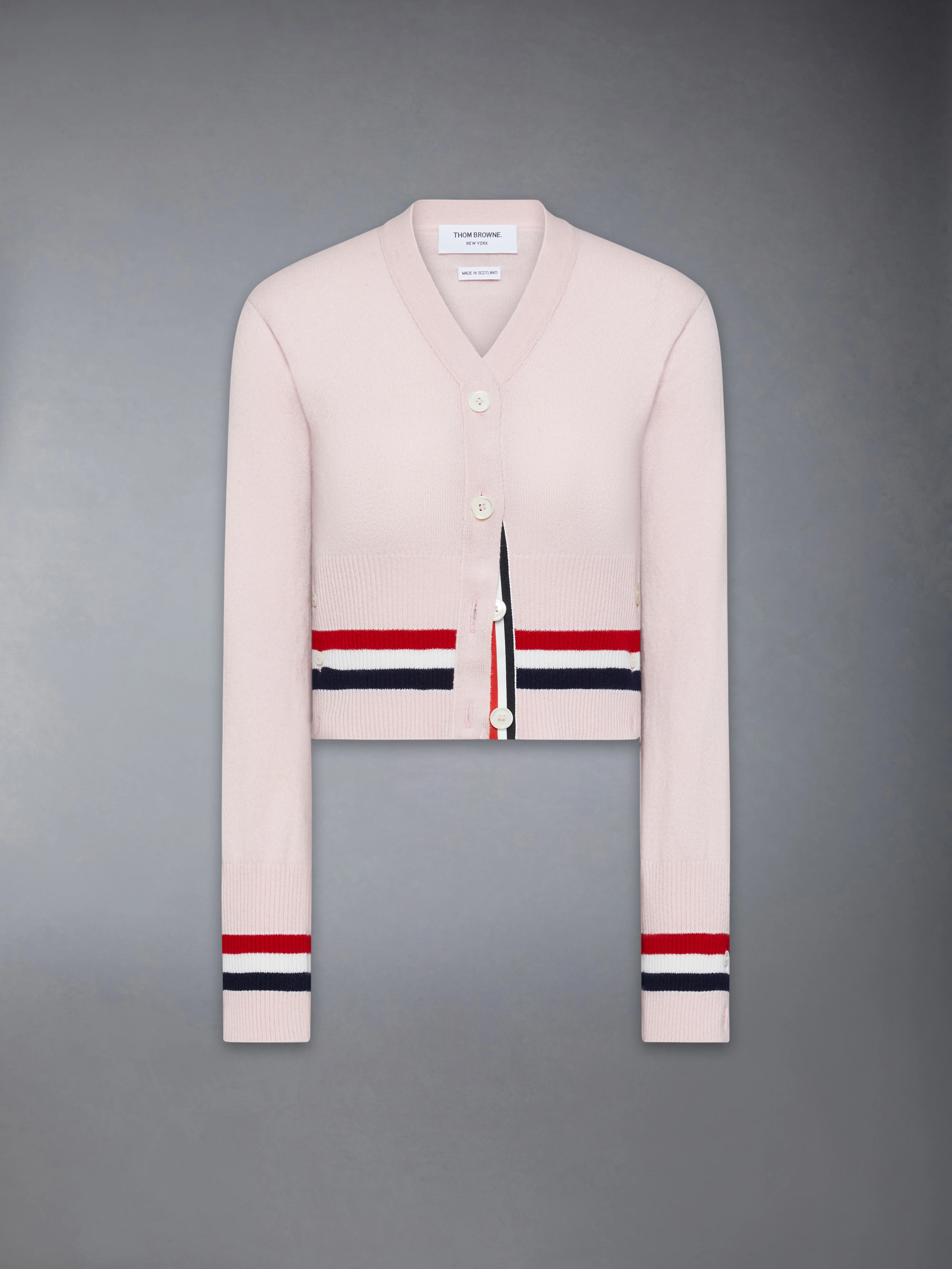 CASHMERE RWB STRIPE SHRUNKEN CARDIGAN - Image 6