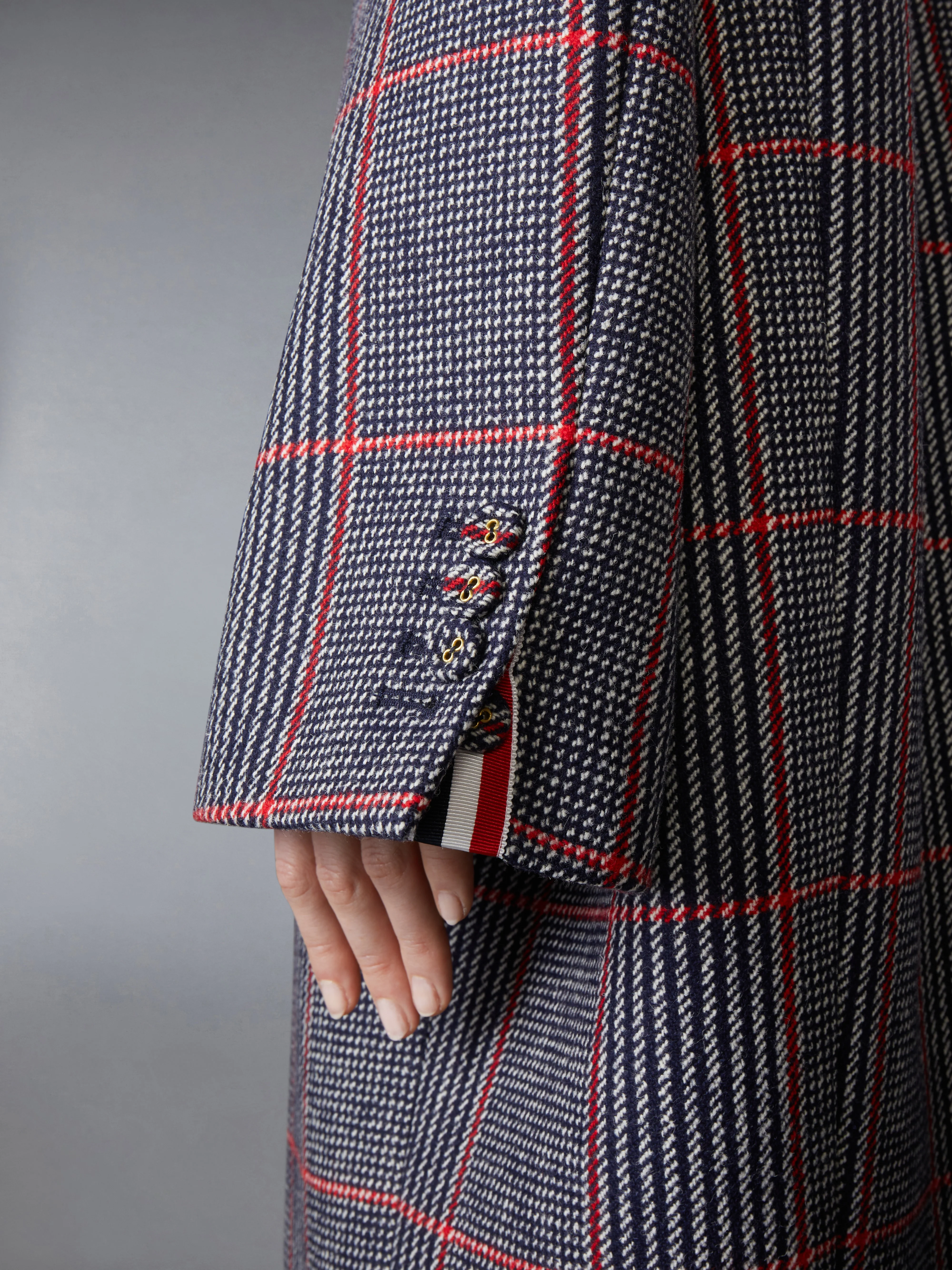 CHECK HUNTING TWEED COCOON COAT - Image 5