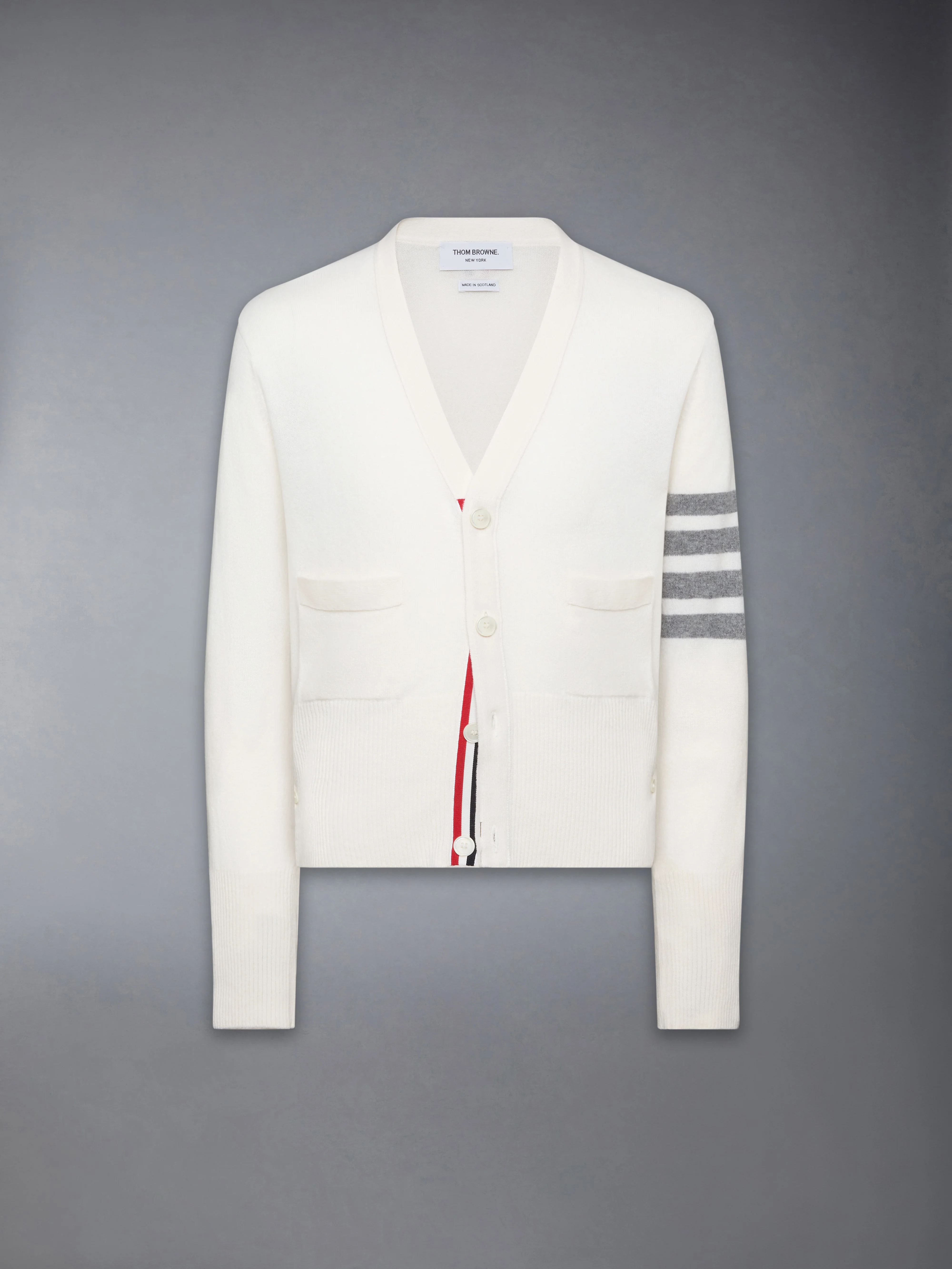 CLASSIC CASHMERE 4-BAR V-NECK CARDIGAN - Image 5