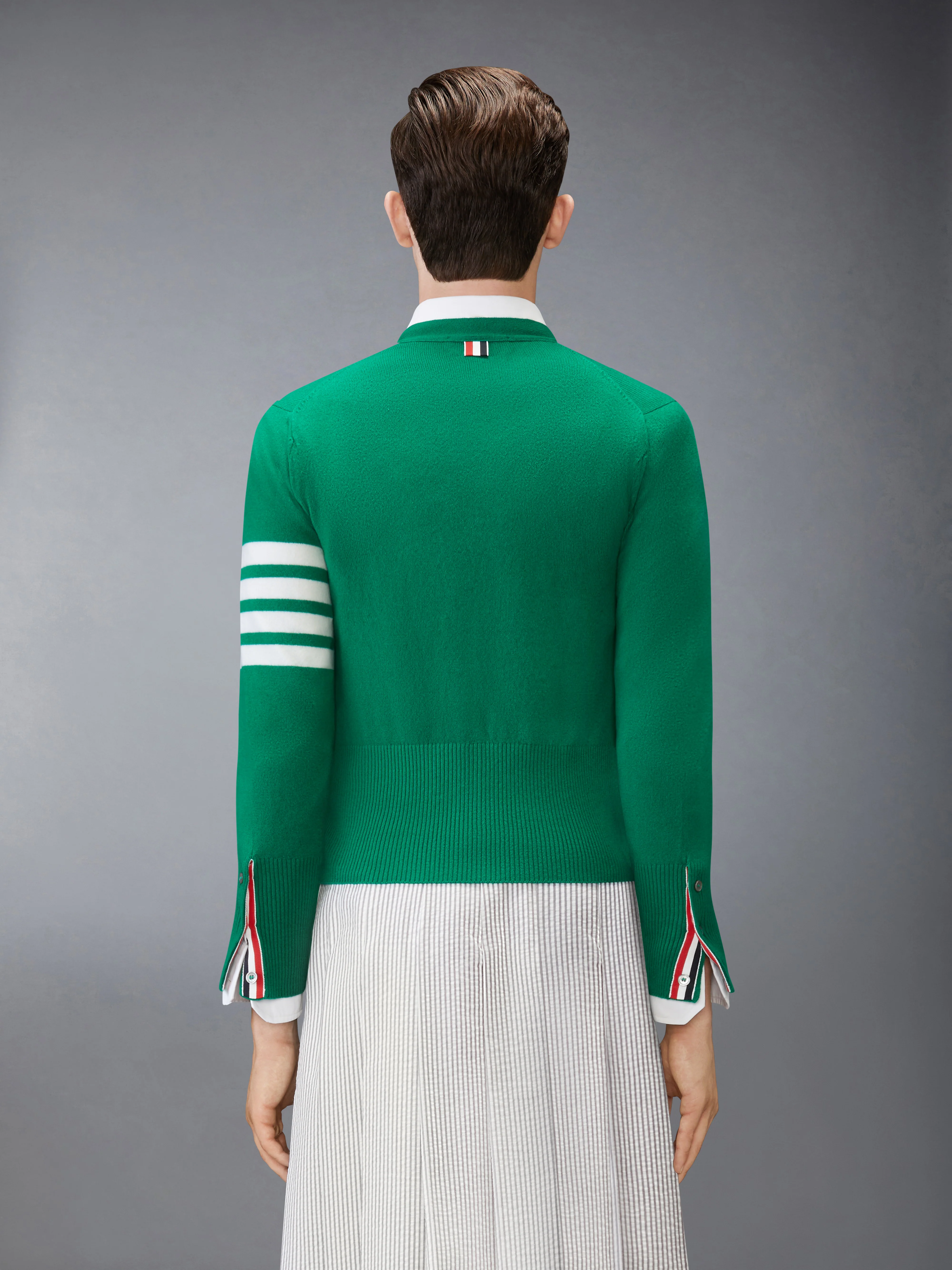 CLASSIC CASHMERE 4-BAR V-NECK CARDIGAN - Image 2