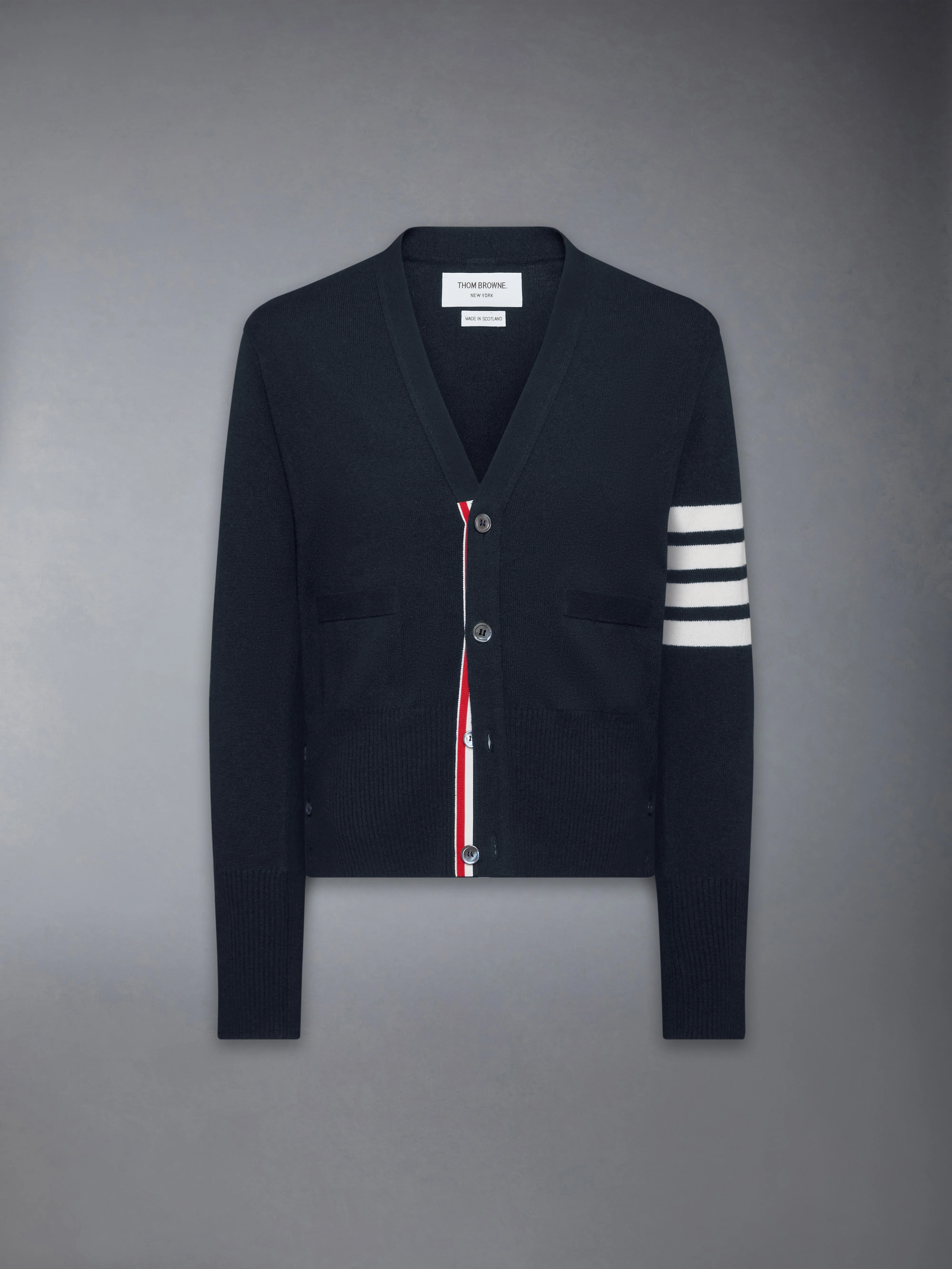 CLASSIC CASHMERE 4-BAR V-NECK CARDIGAN - Image 5