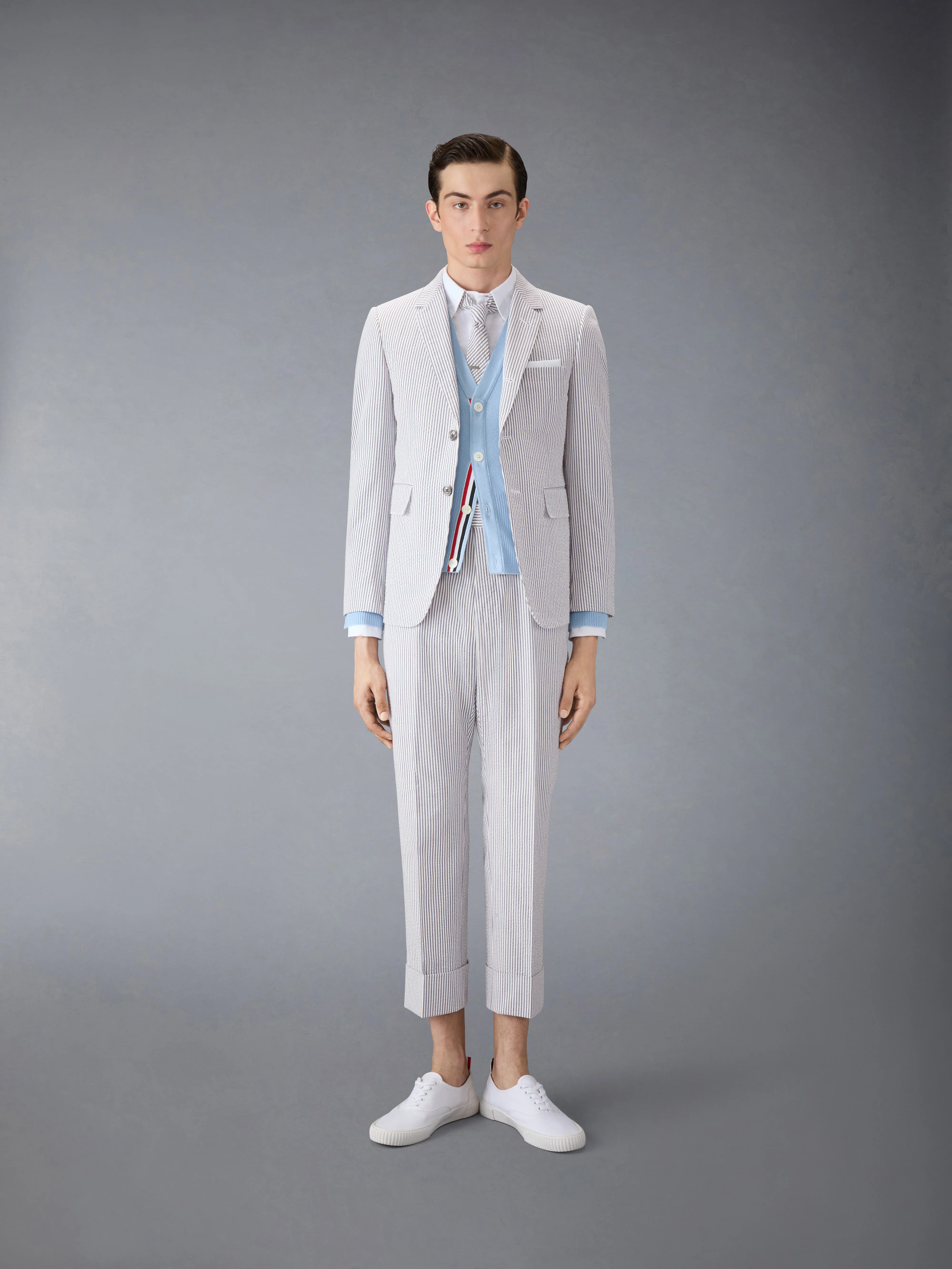 CLASSIC CASHMERE 4-BAR V-NECK CARDIGAN - Image 3