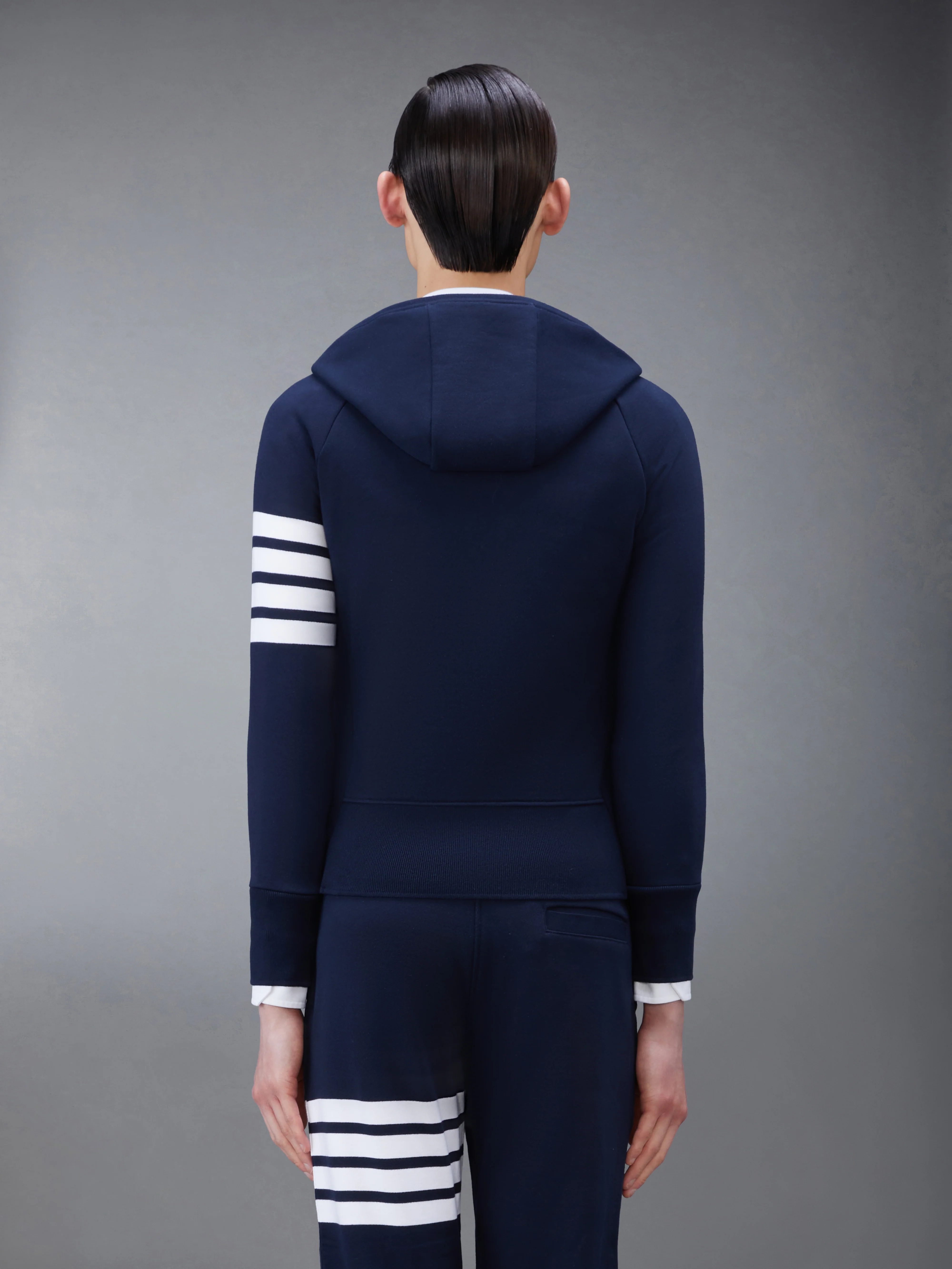 CLASSIC LOOPBACK 4-BAR ZIP UP HOODIE - Image 2