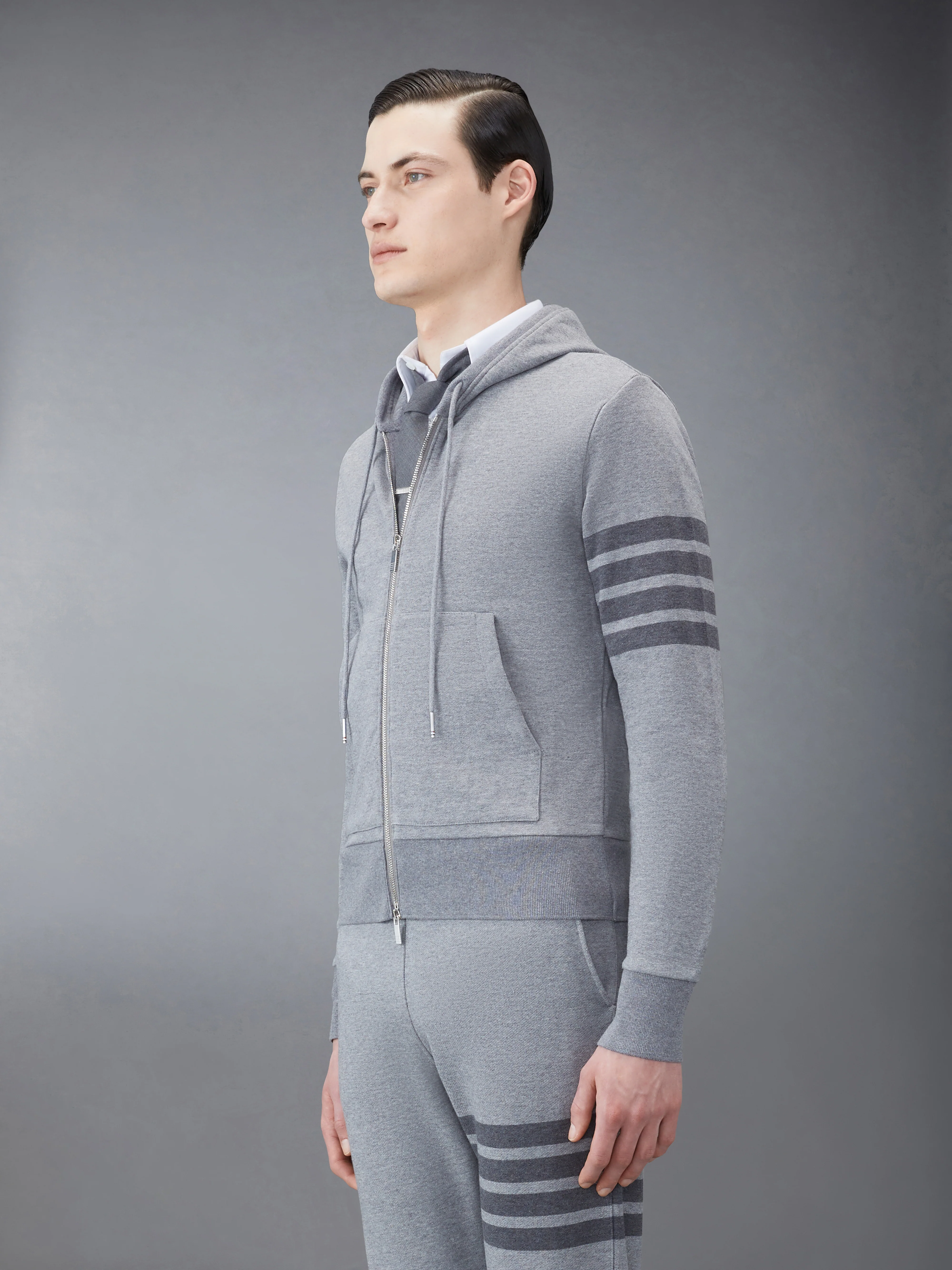 CLASSIC LOOPBACK 4-BAR ZIP UP HOODIE - Image 4