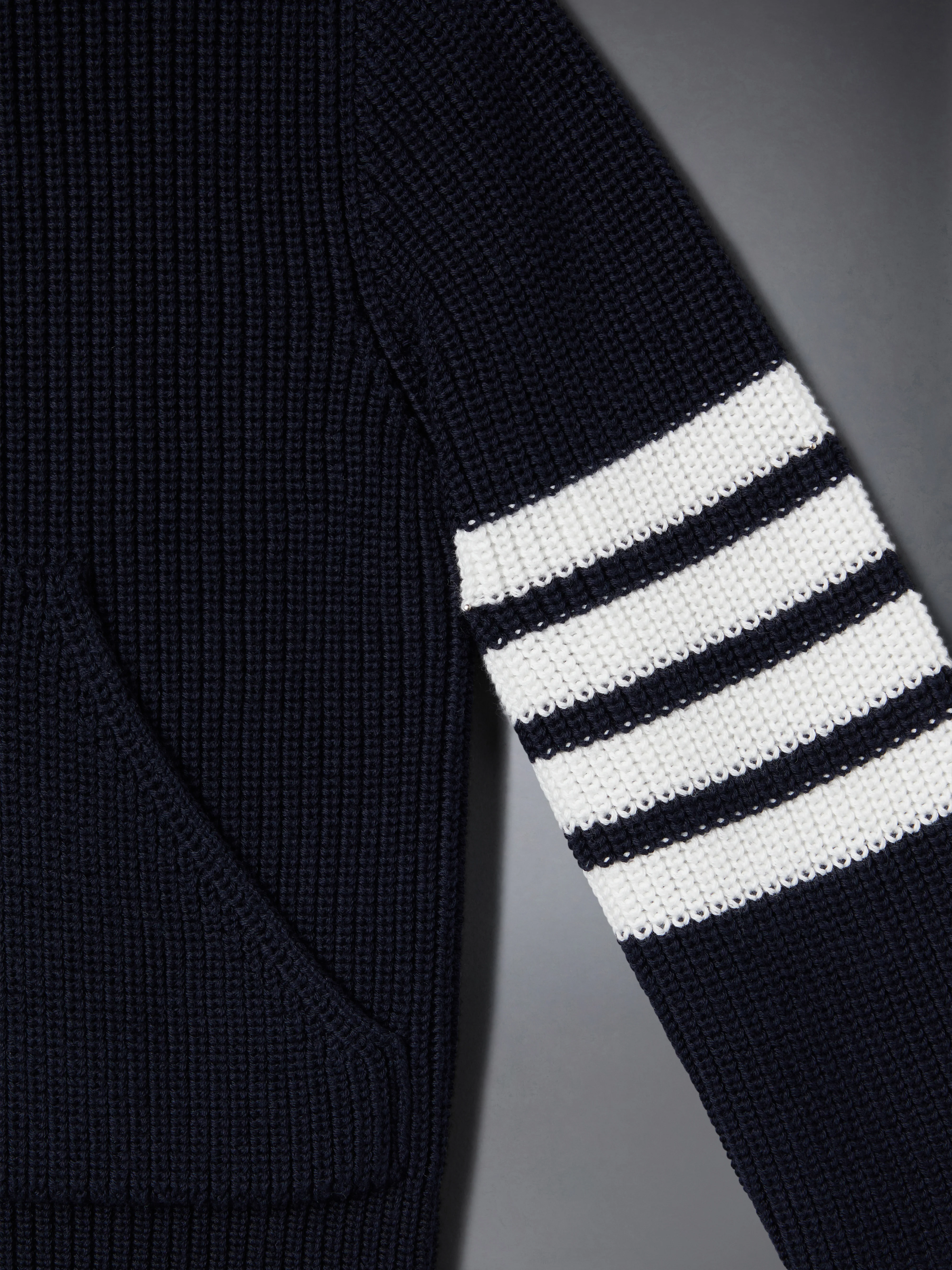 COTTON 4-BAR ZIP UP CARDIGAN - Image 4