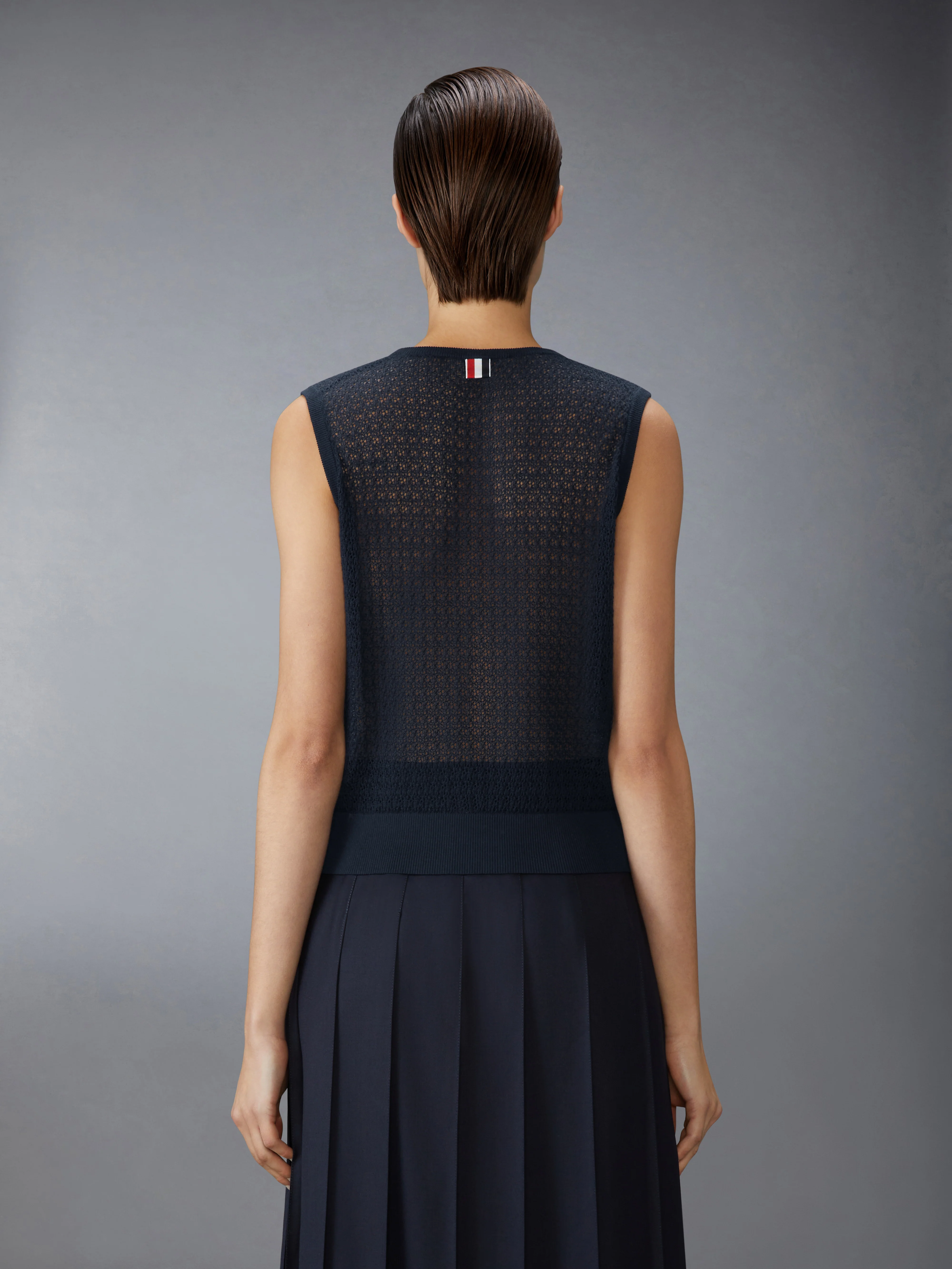 COTTON CASHMERE NECK TIE SHELL TOP - Image 2