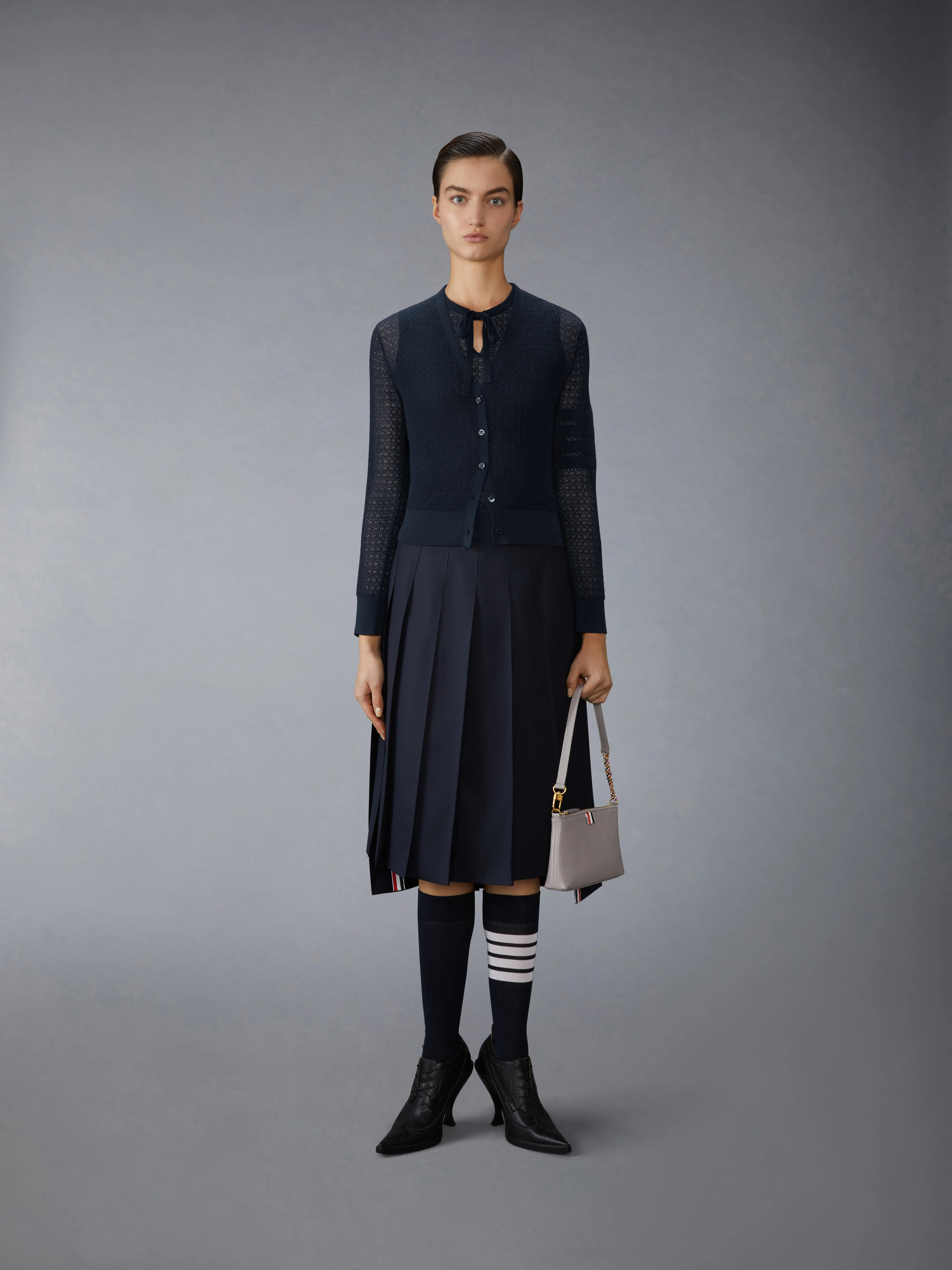 COTTON CASHMERE NECK TIE SHELL TOP - Image 3