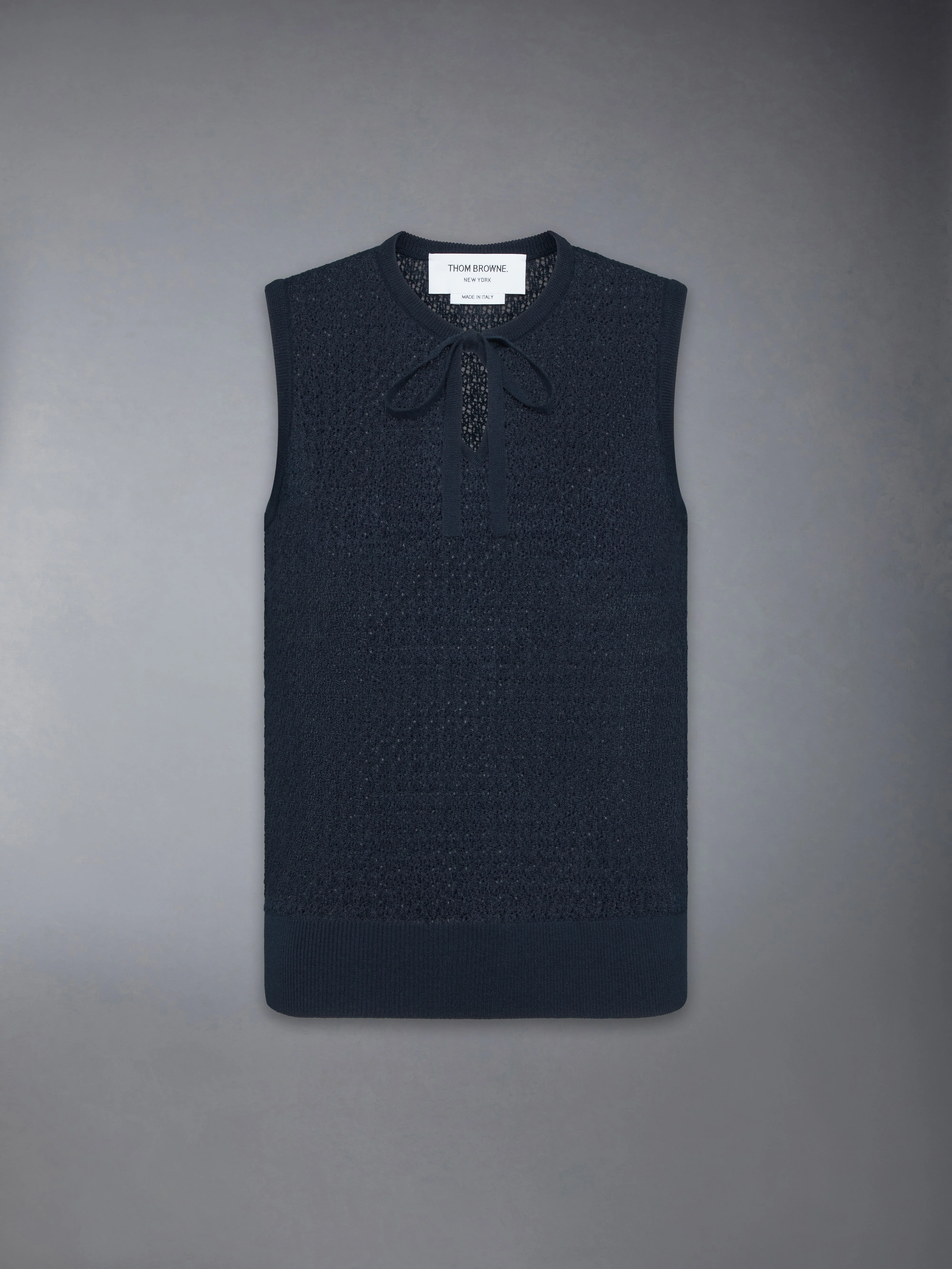 COTTON CASHMERE NECK TIE SHELL TOP - Image 6