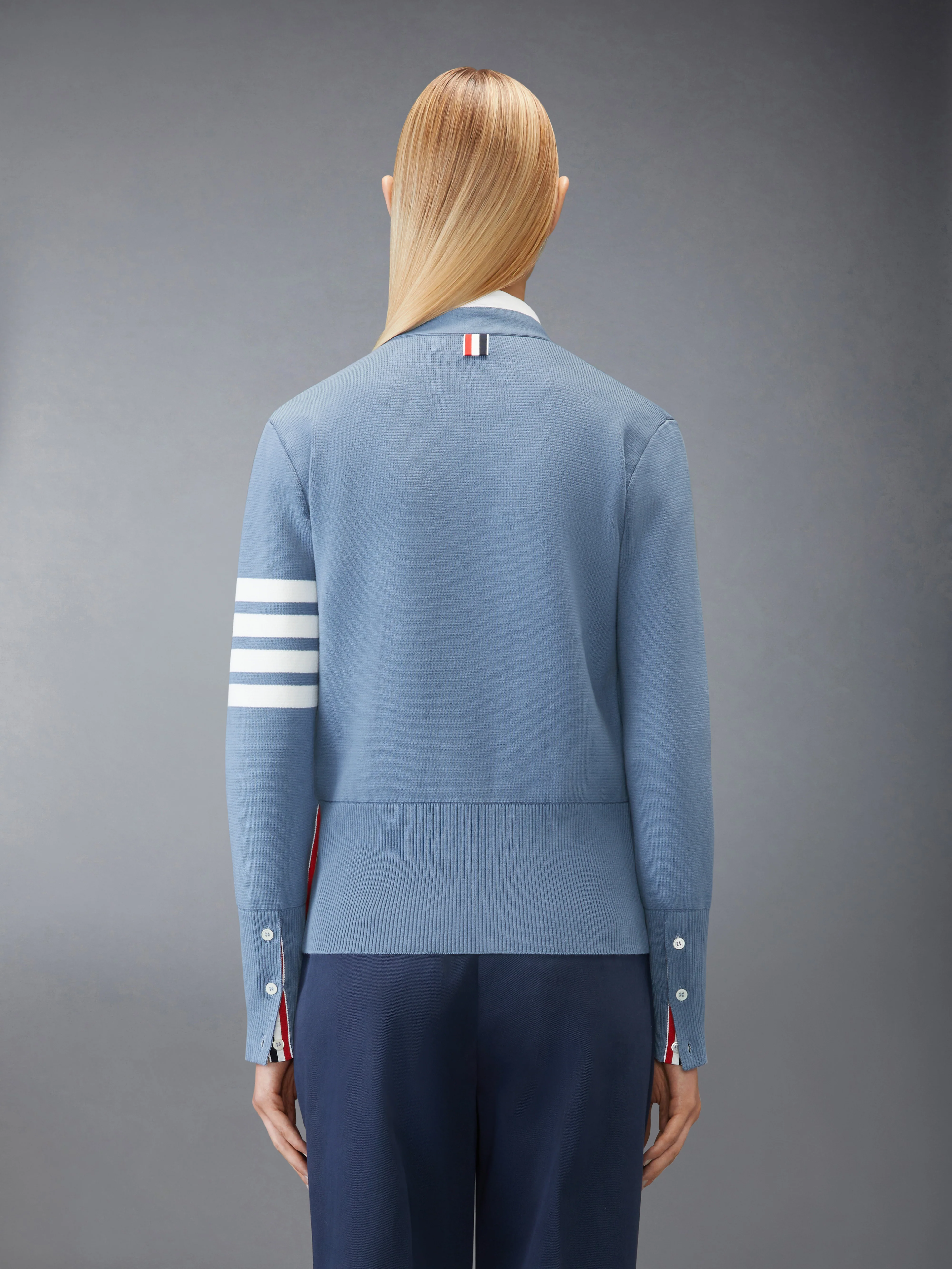 COTTON CREPE MILANO 4-BAR CARDIGAN - Image 2