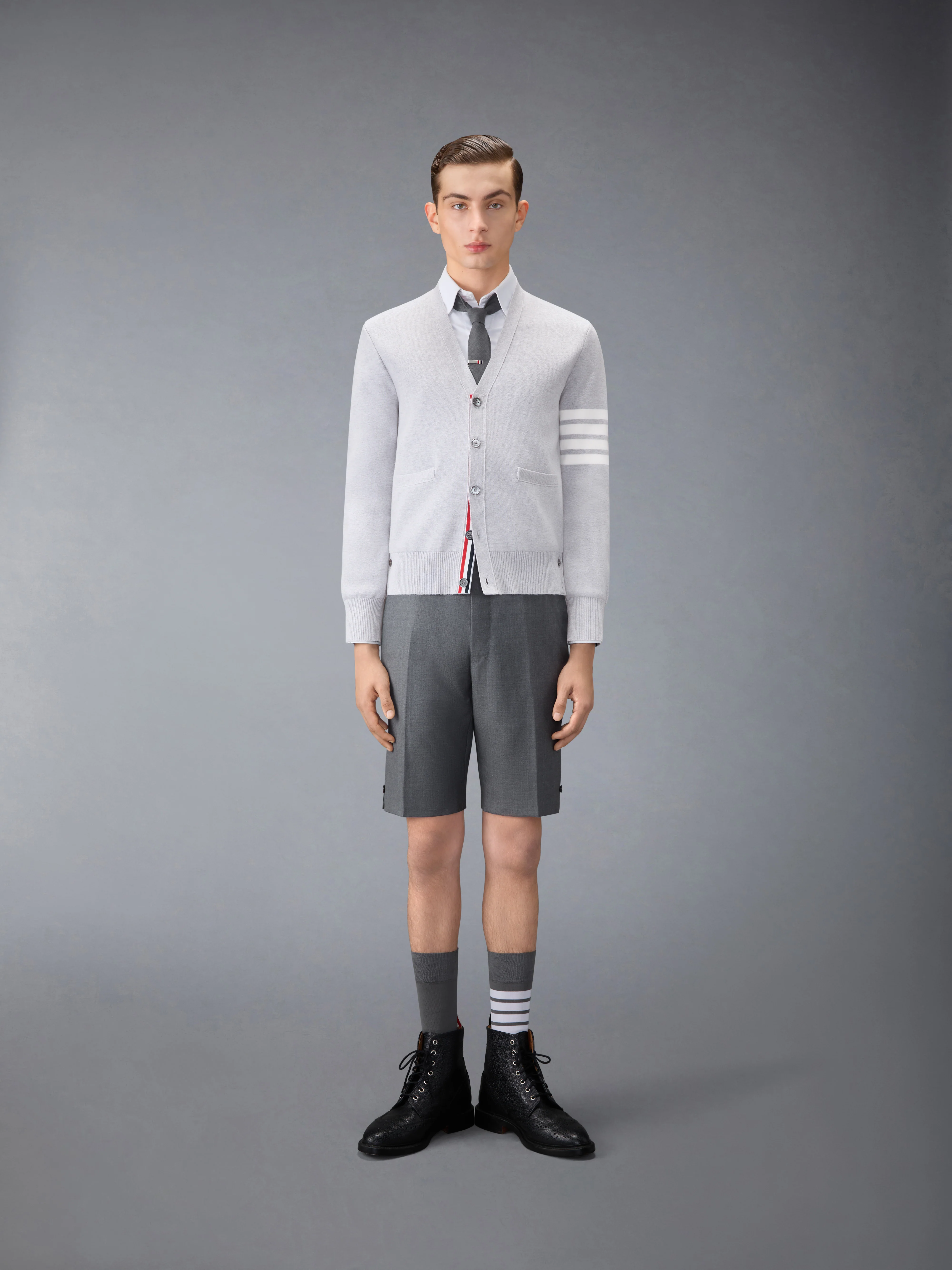 COTTON CREPE V-NECK CARDIGAN - Image 3