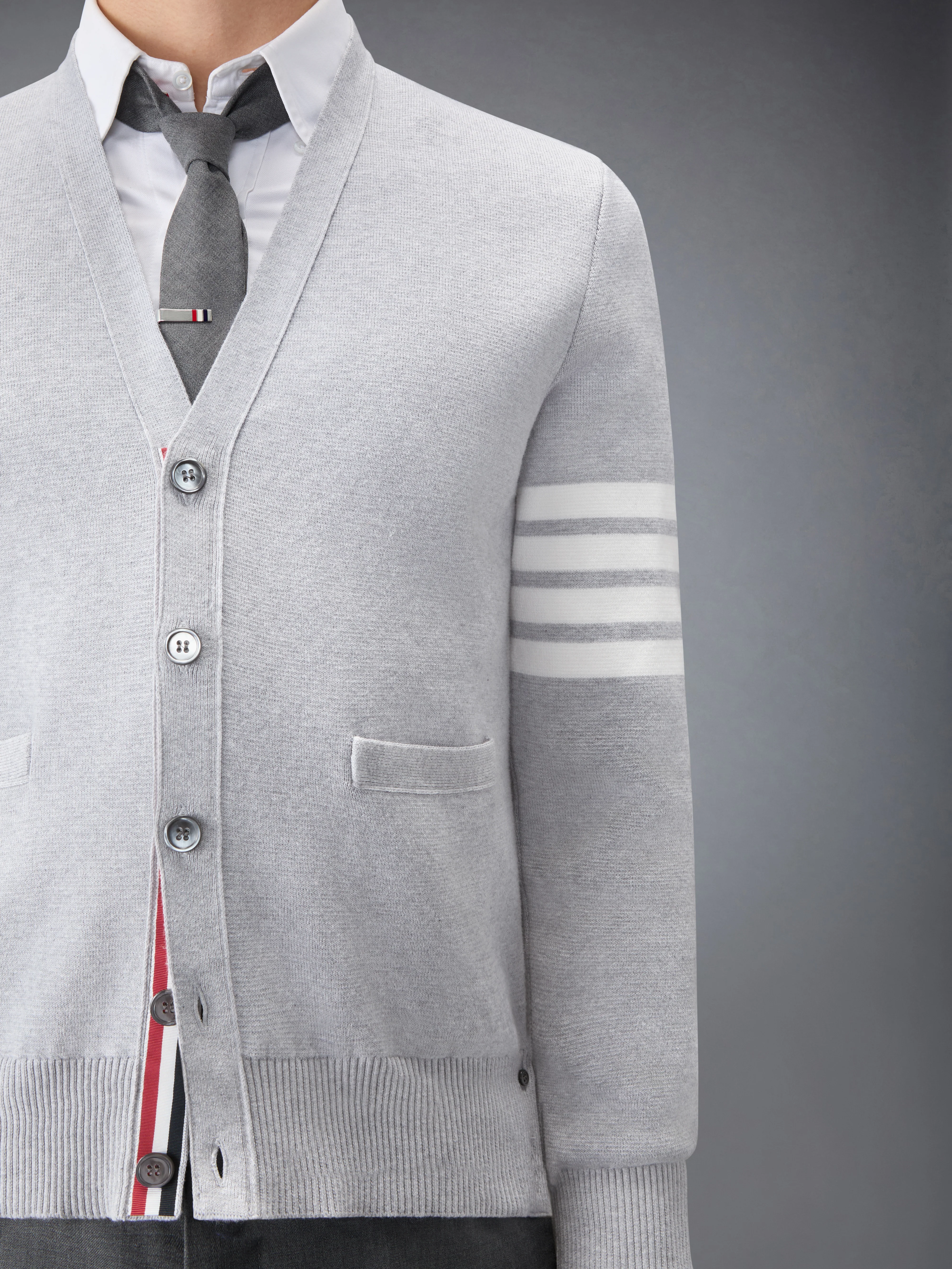 COTTON CREPE V-NECK CARDIGAN - Image 5