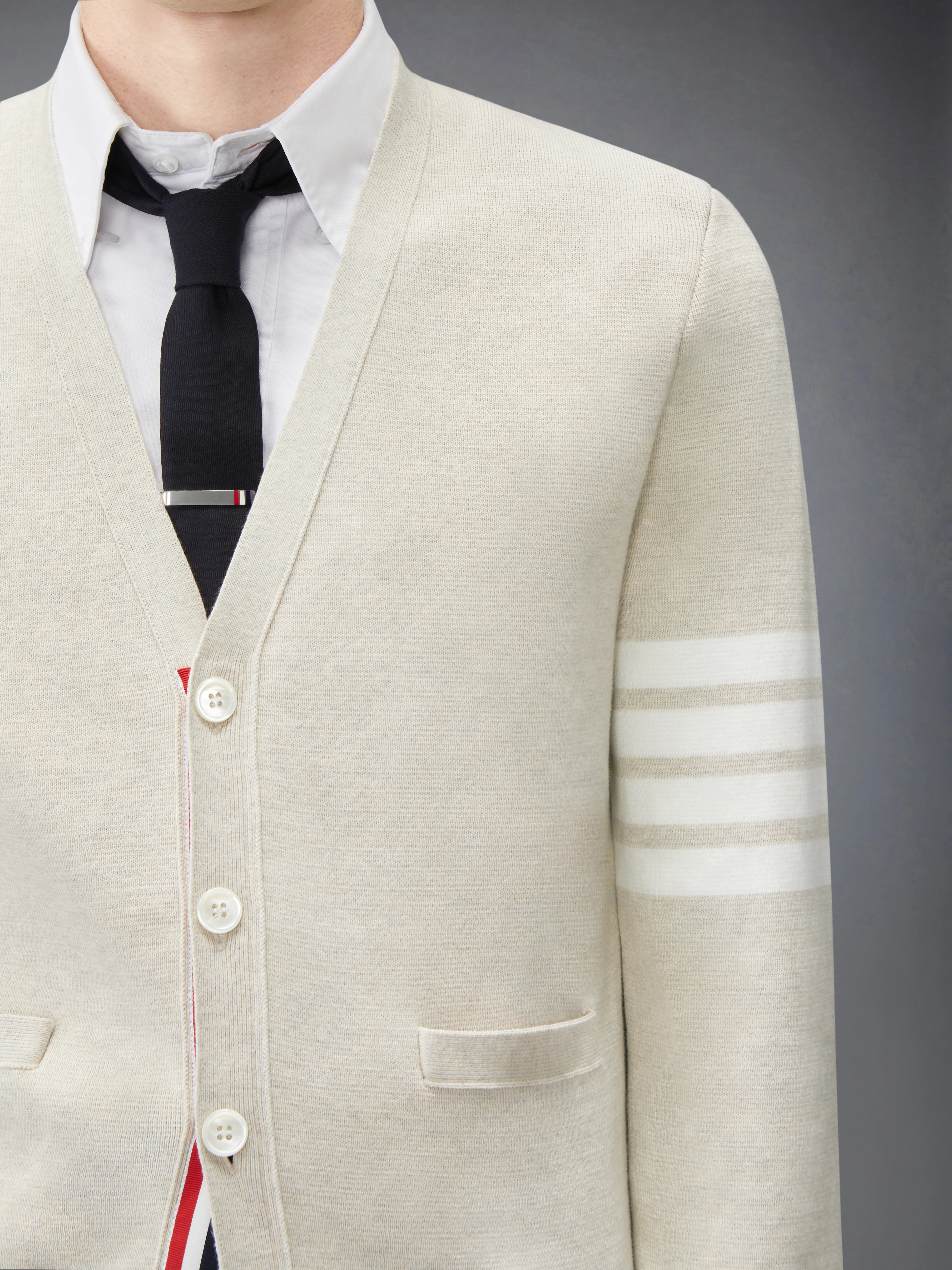 COTTON CREPE V-NECK CARDIGAN - Image 5