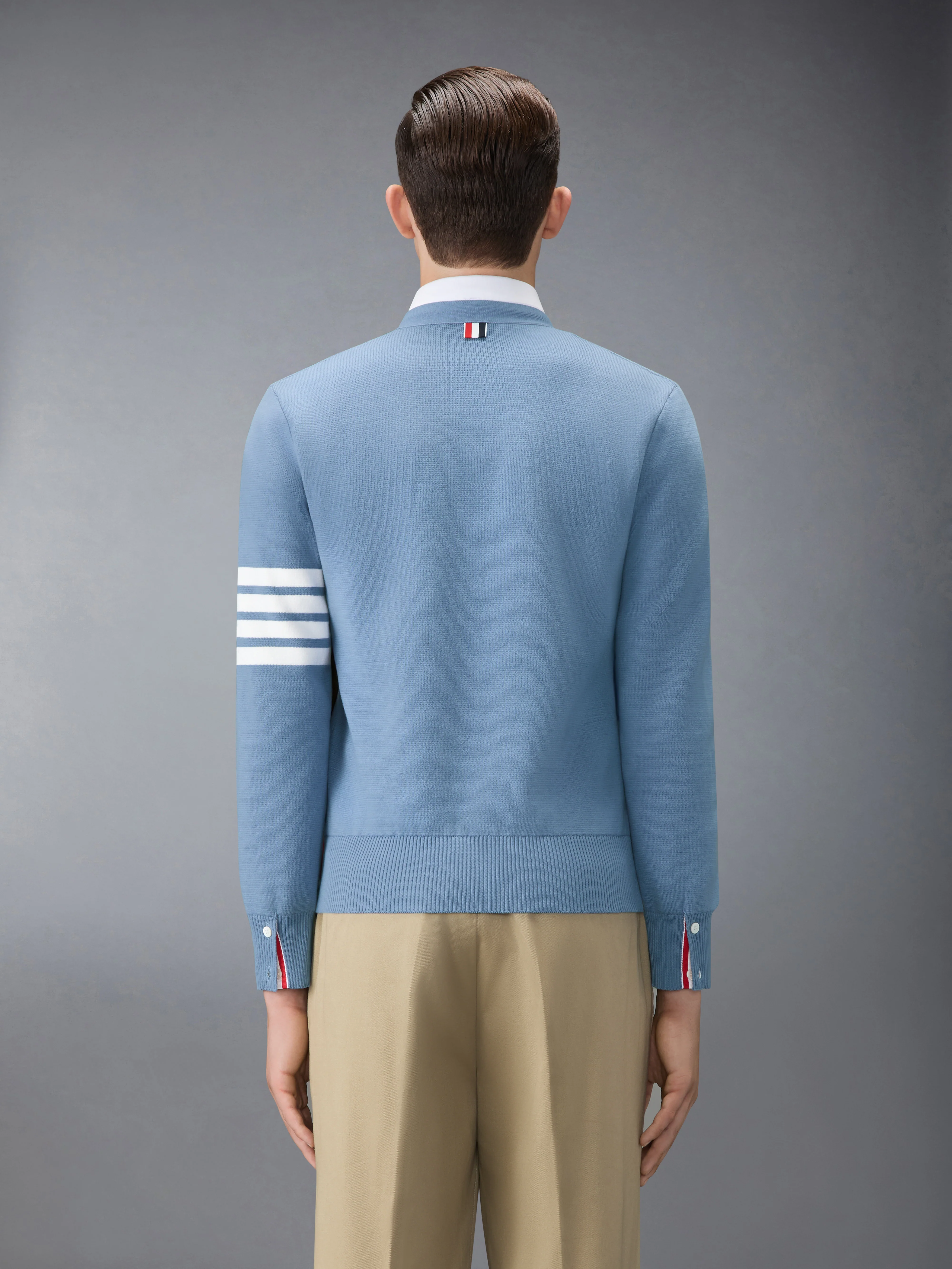 COTTON CREPE V-NECK CARDIGAN - Image 2