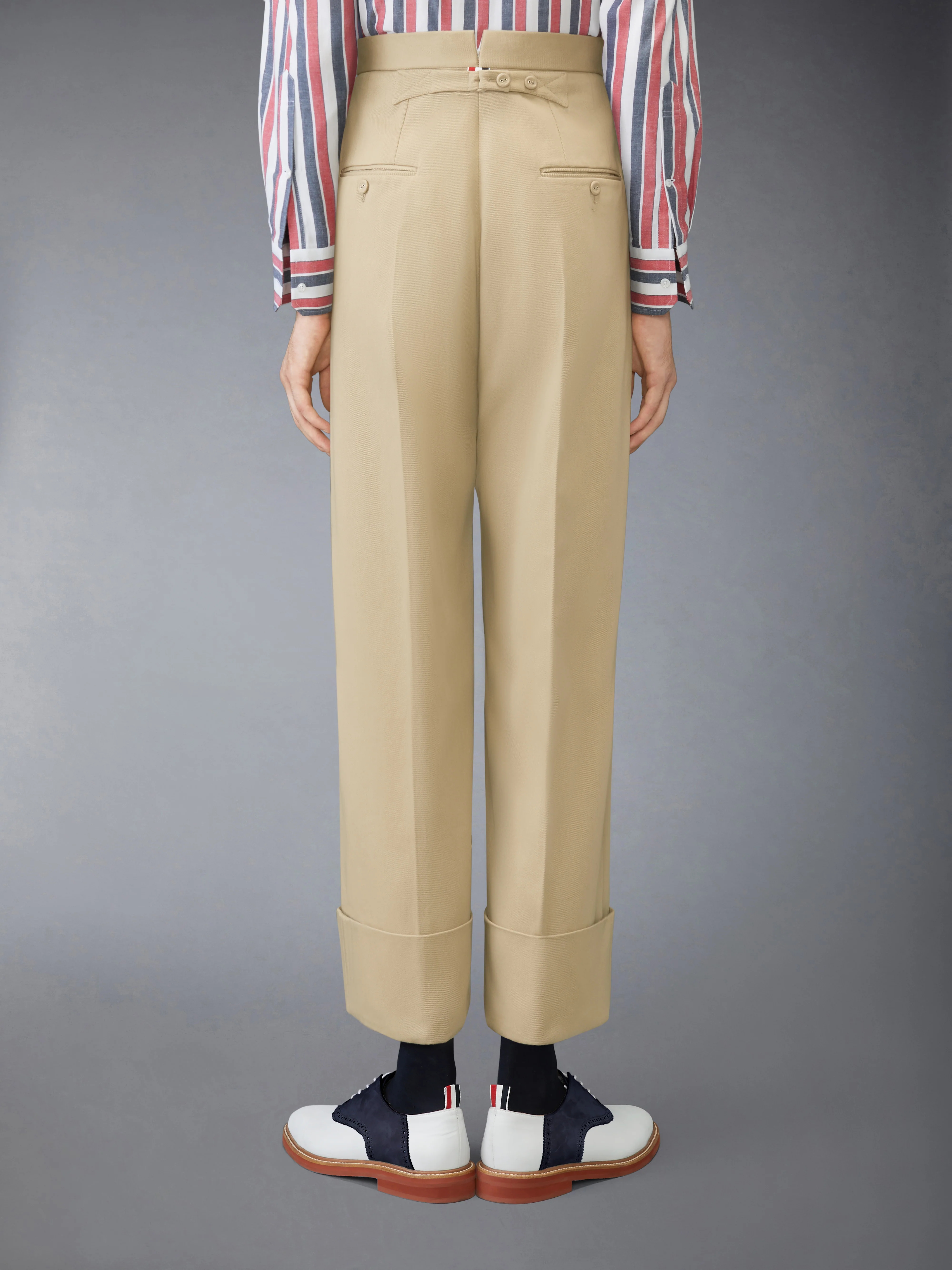 COTTON GABARDINE DOUBLE PLEAT TROUSER - Image 2