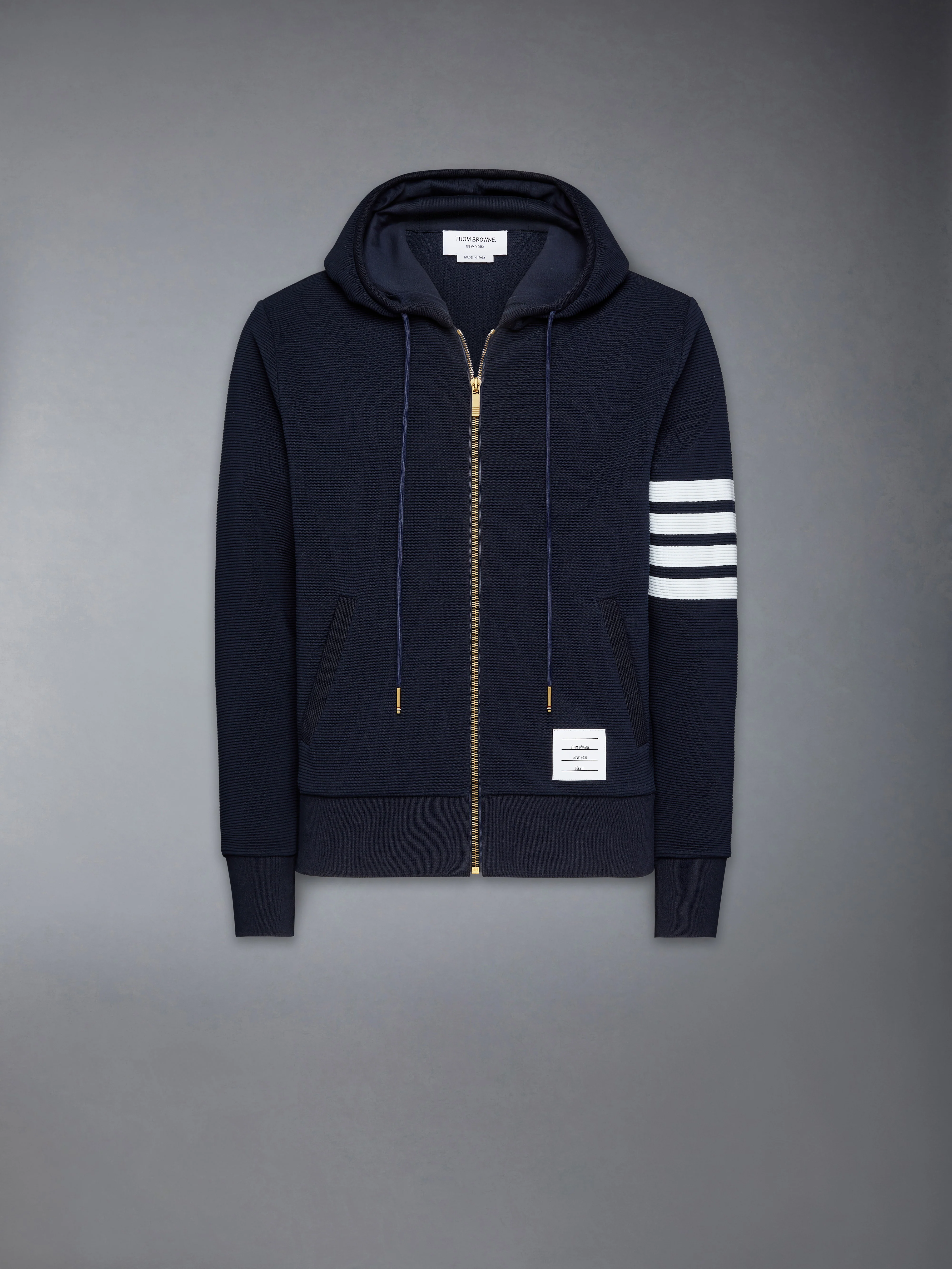 COTTON OTTOMAN 4-BAR ZIP HOODIE - Image 7