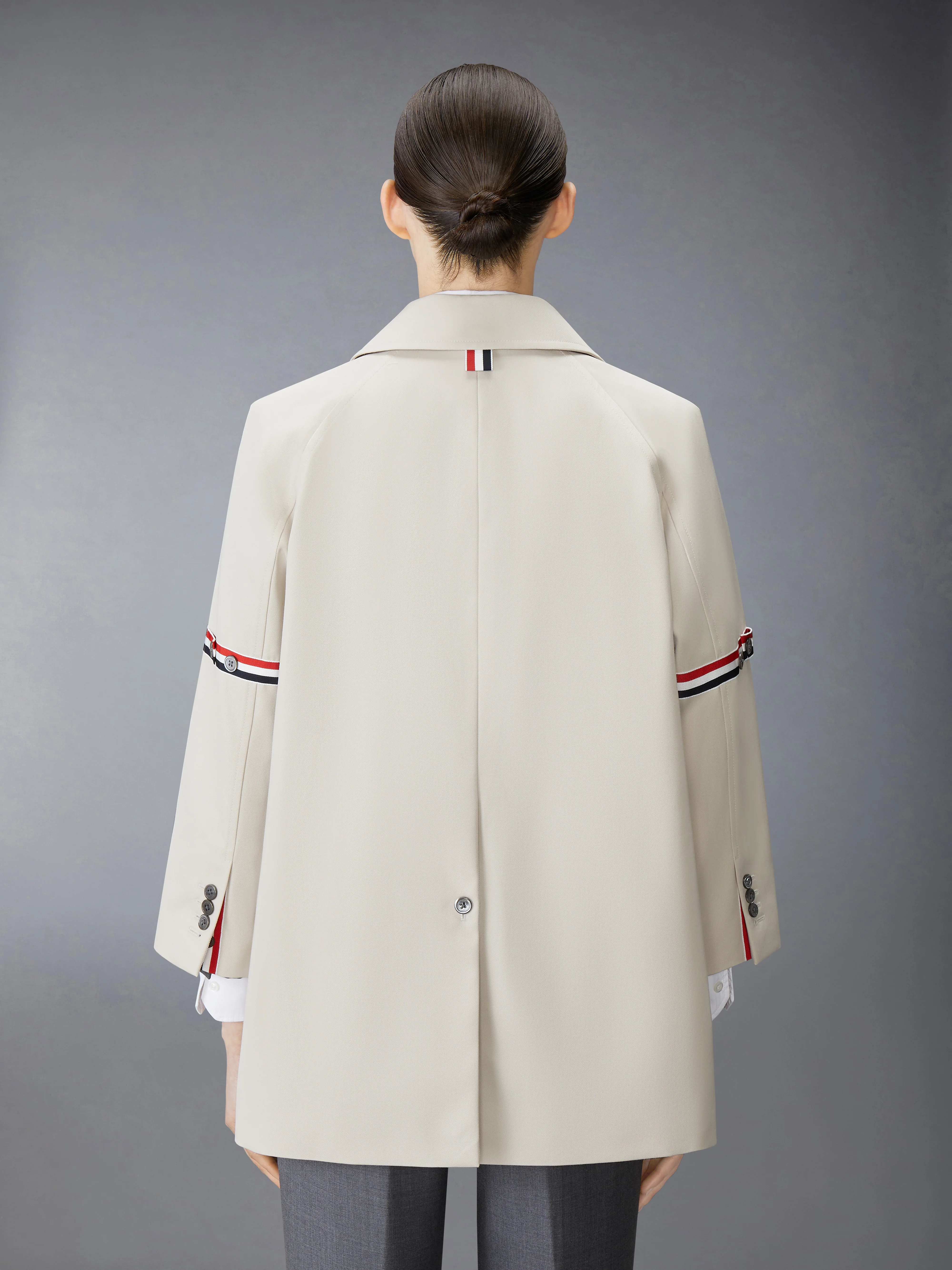 COTTON TWILL ARMBAND CROPPED CAR COAT - Image 3