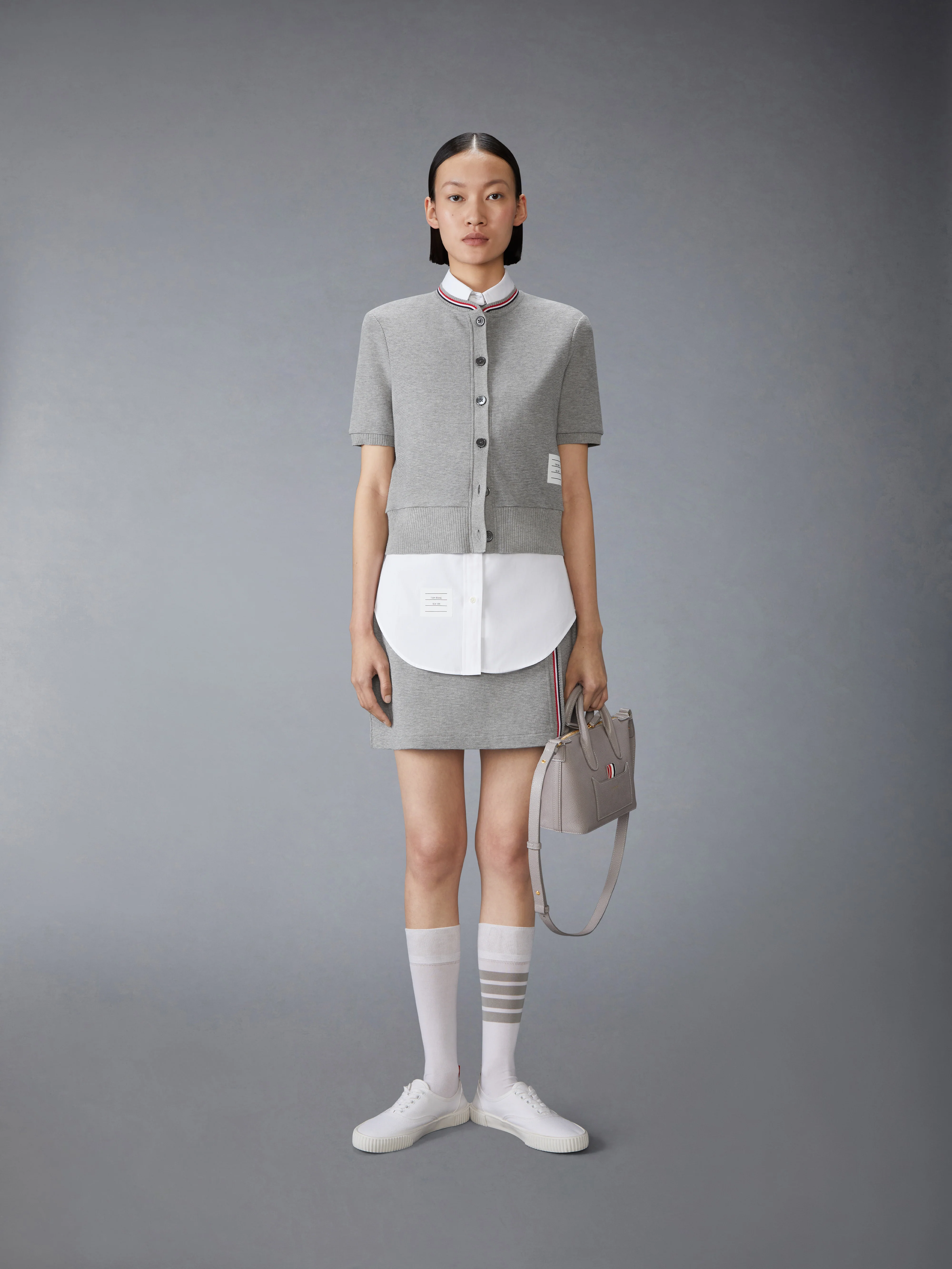 COTTON WAFFLE MINI WRAP SKIRT - Image 4