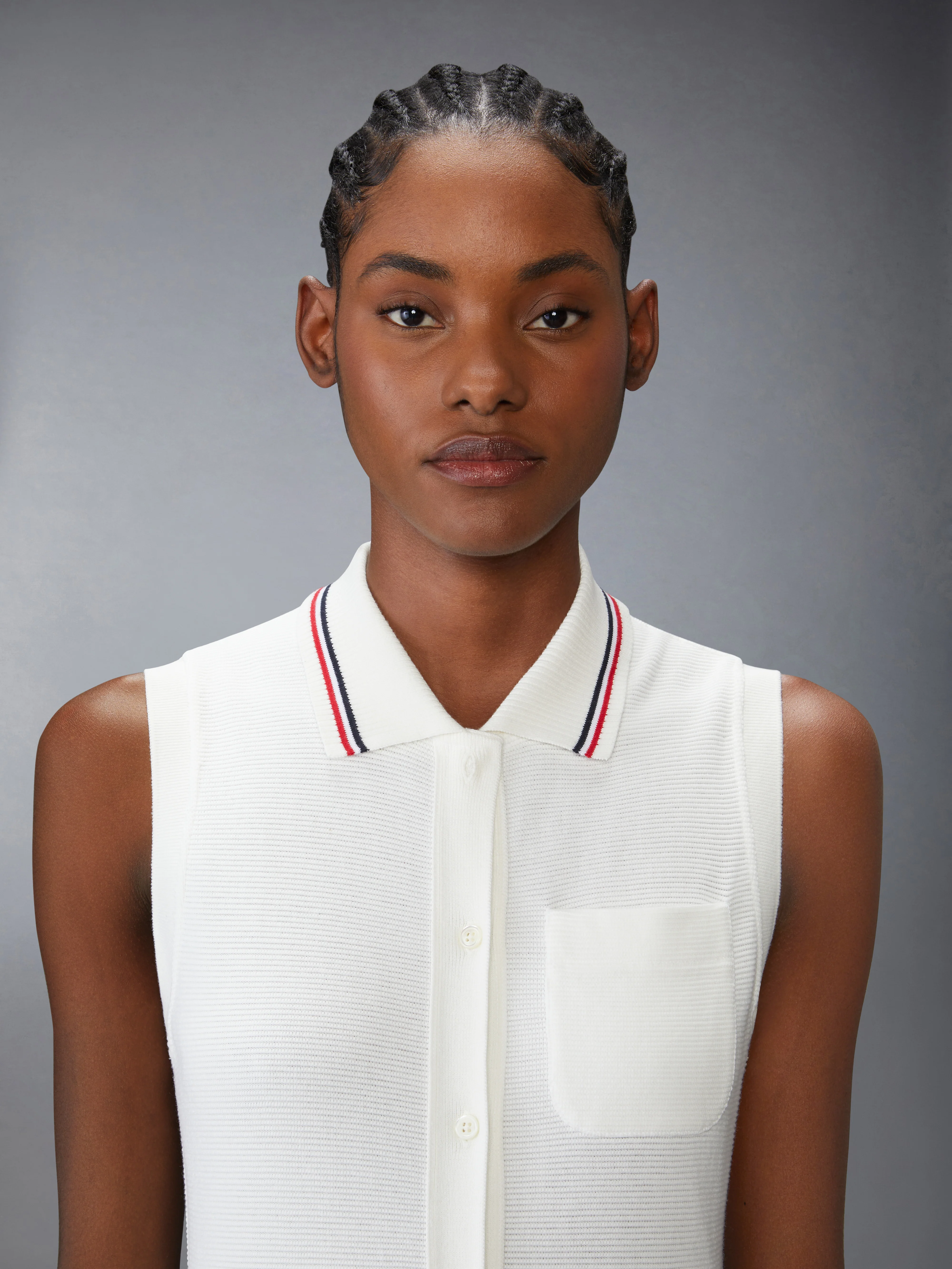 COTTON WAFFLE PLEATED POLO DRESS - Image 5