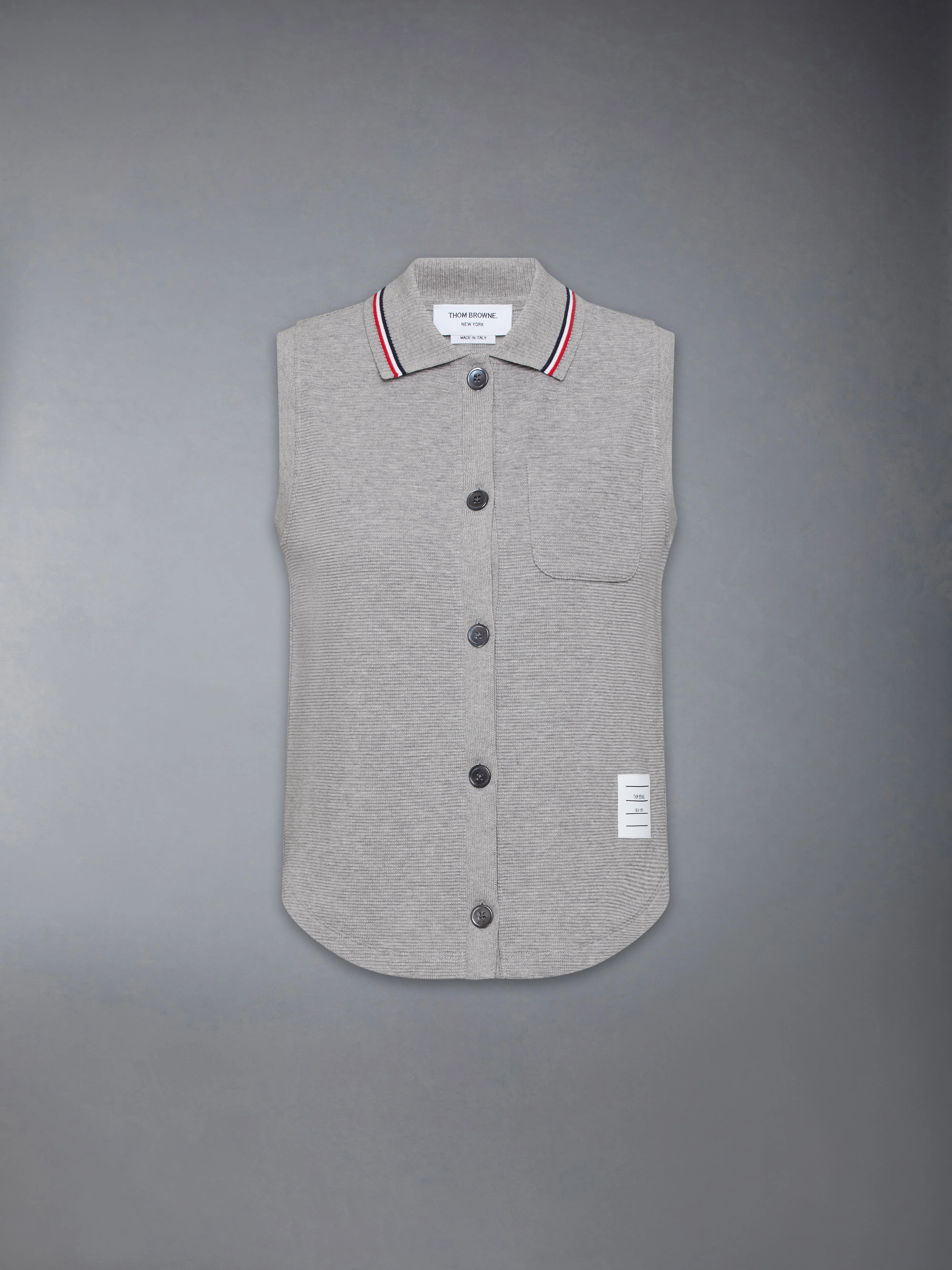 COTTON WAFFLE SLEEVELESS BUTTON SHIRT - Image 7