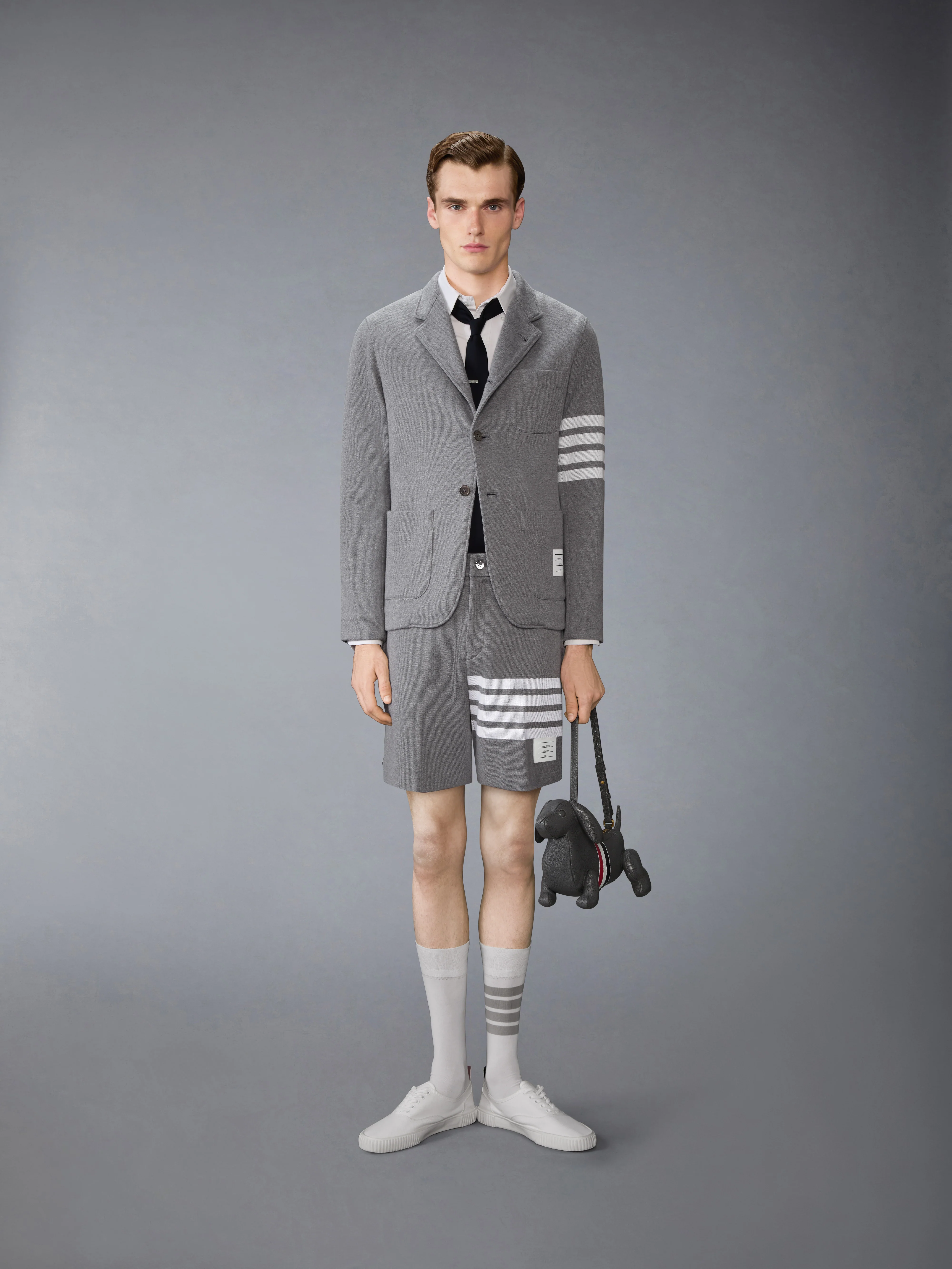 DOUBLE FACE KNIT 4-BAR BERMUDA SHORTS - Image 3